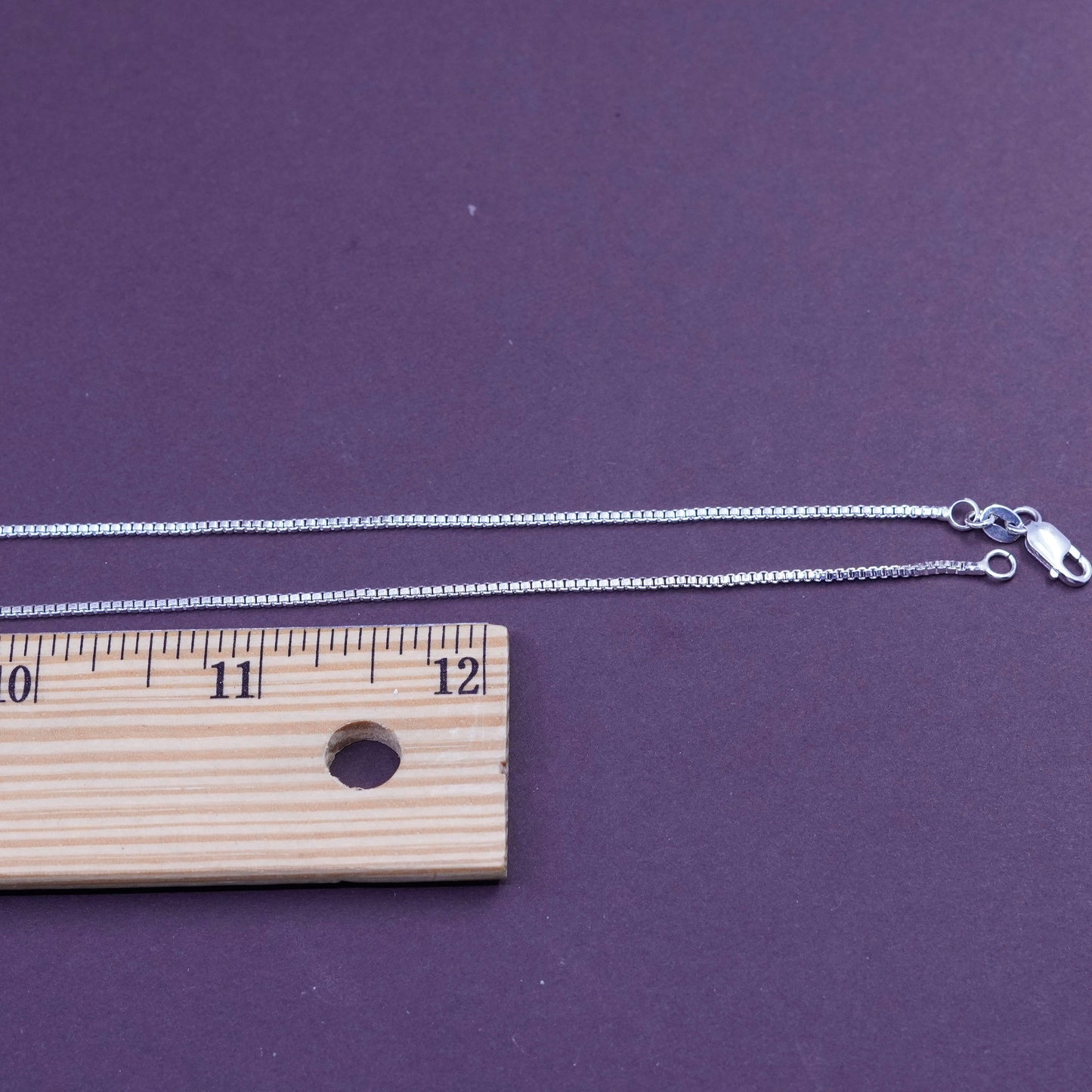30”, 1mm, vintage Sterling silver box chain, Italy 925 necklace