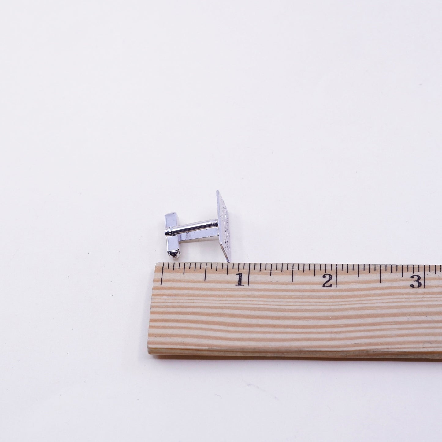 Vintage modern textured sterling silver cuff link, 925 cufflink