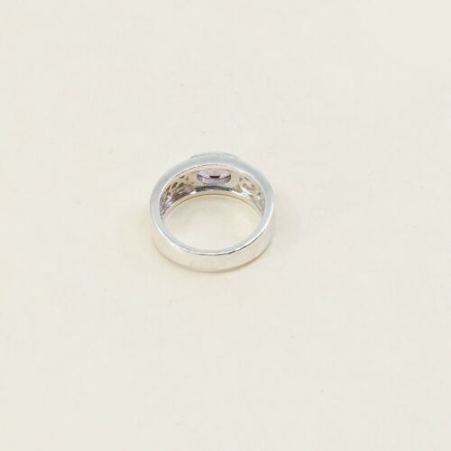 Sz 5, Irish Sterling Silver handmade Ring, 925 Ring W/ amethyst, stamped 925