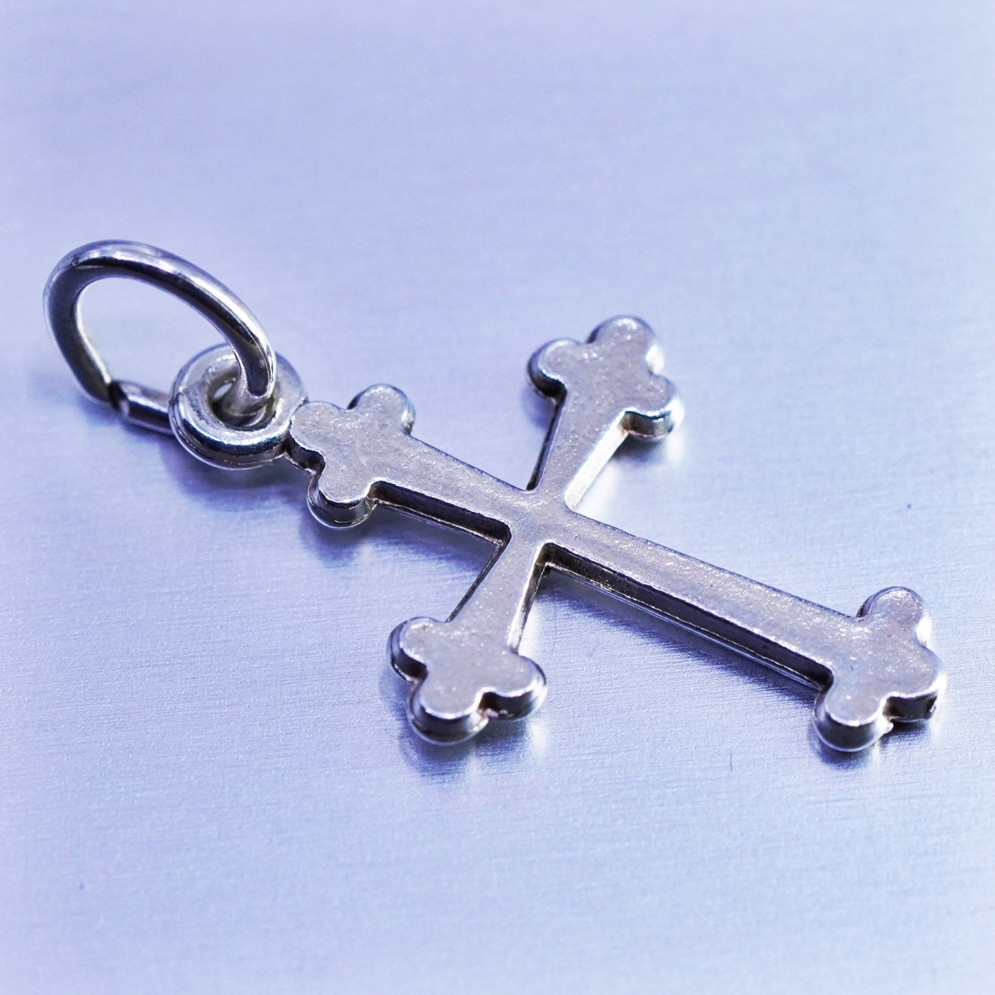 Vintage sterling 925 silver handmade cross charm pendant