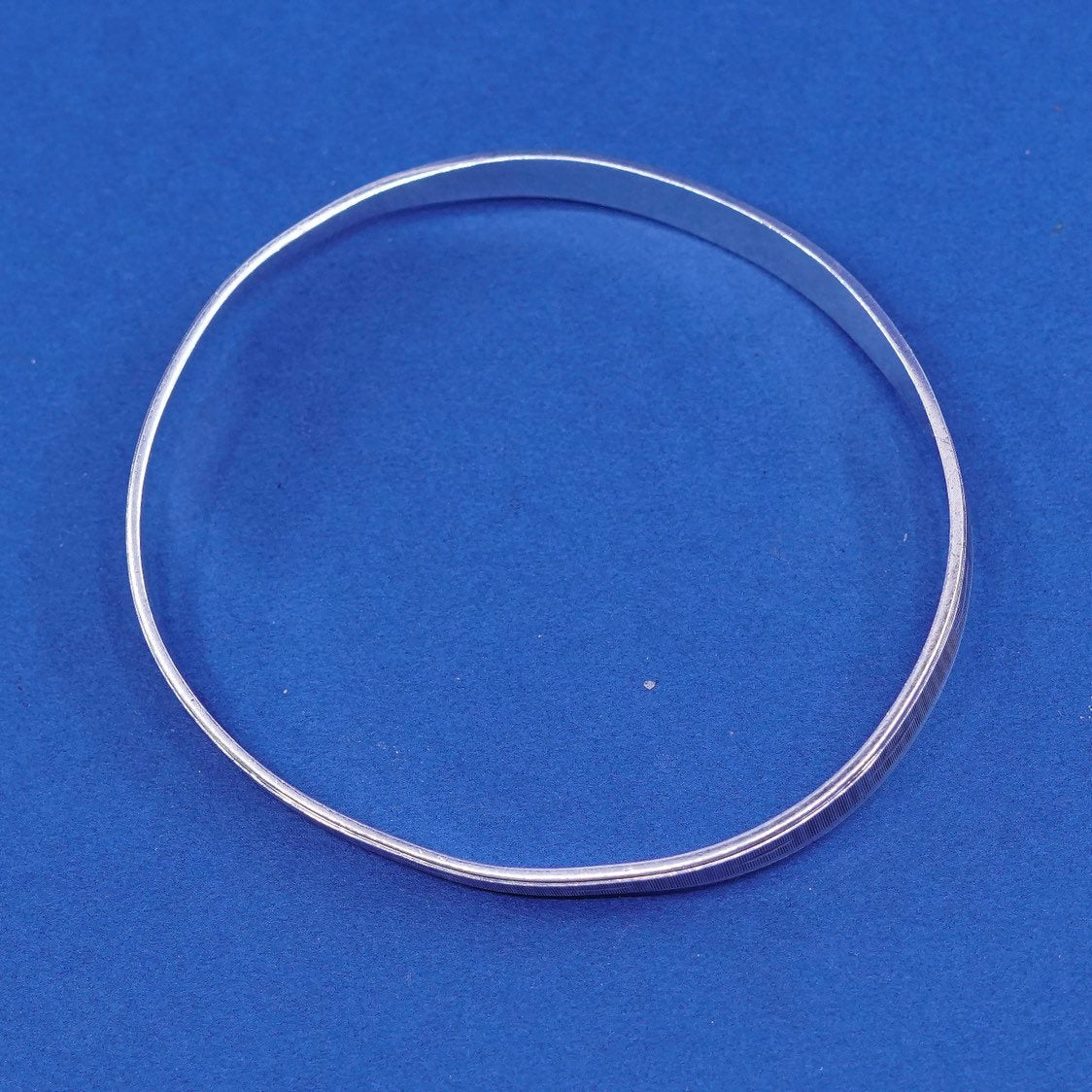7.25", vtg sterling silver handmade bracelet, 925 textured bangle