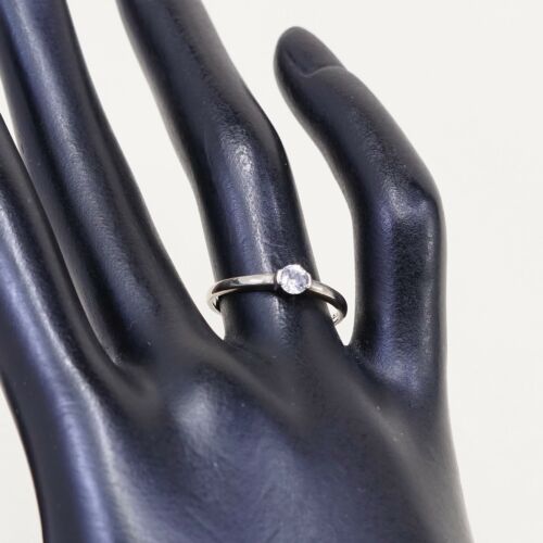 Sz 6.75, Sterling Silver Handmade Ring, 925 Silver Engagement Ring W/ Crystal