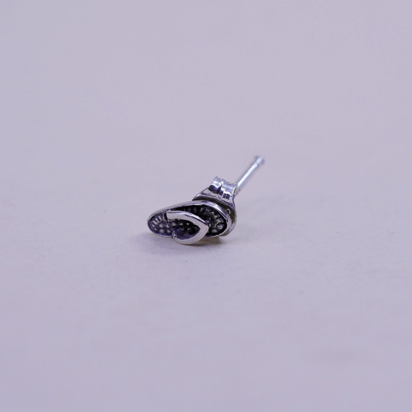 vintage handmade Sterling silver studs, 925 sandals flip flops earrings