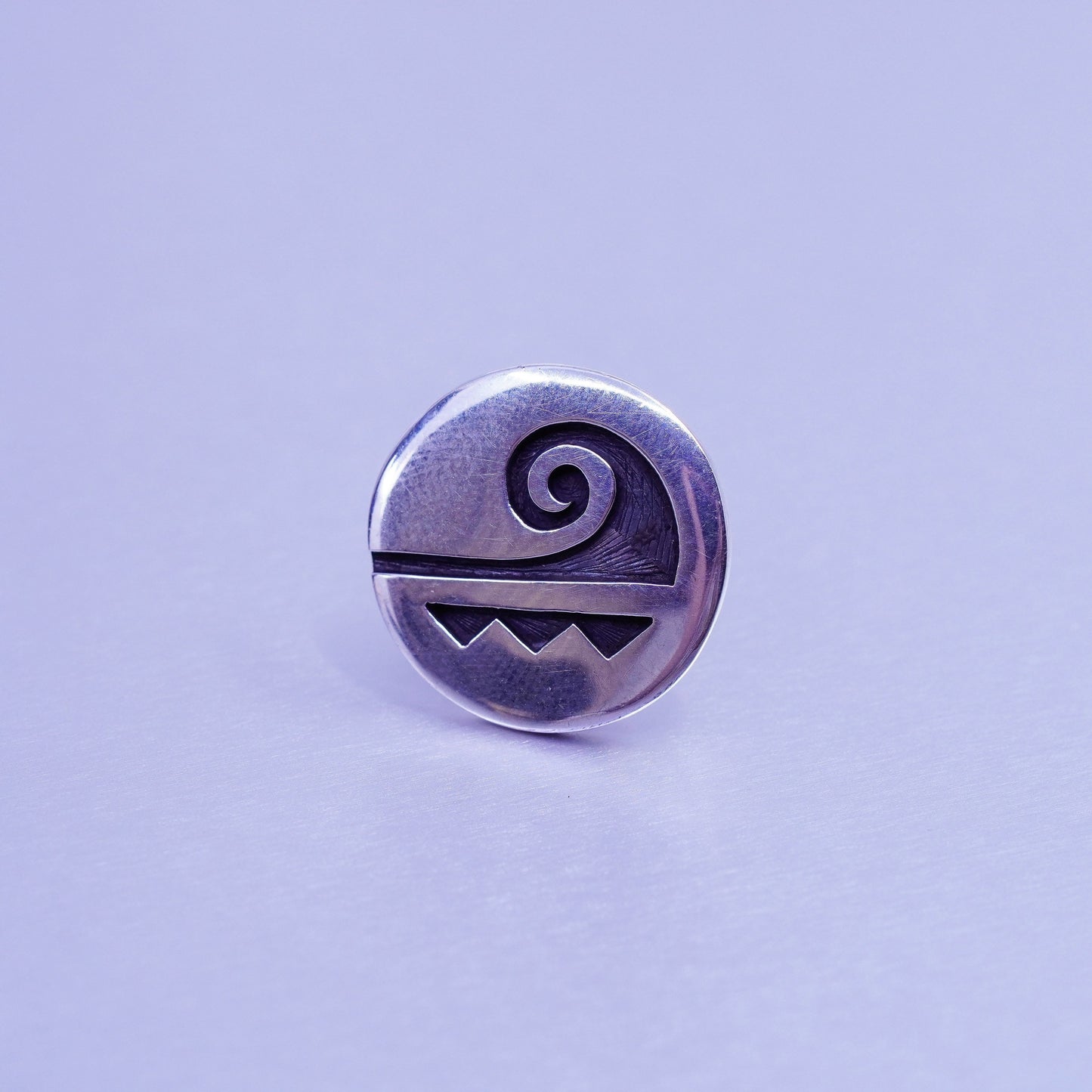 Native American Navajo sterling 925 silver handmade round earrings, studs