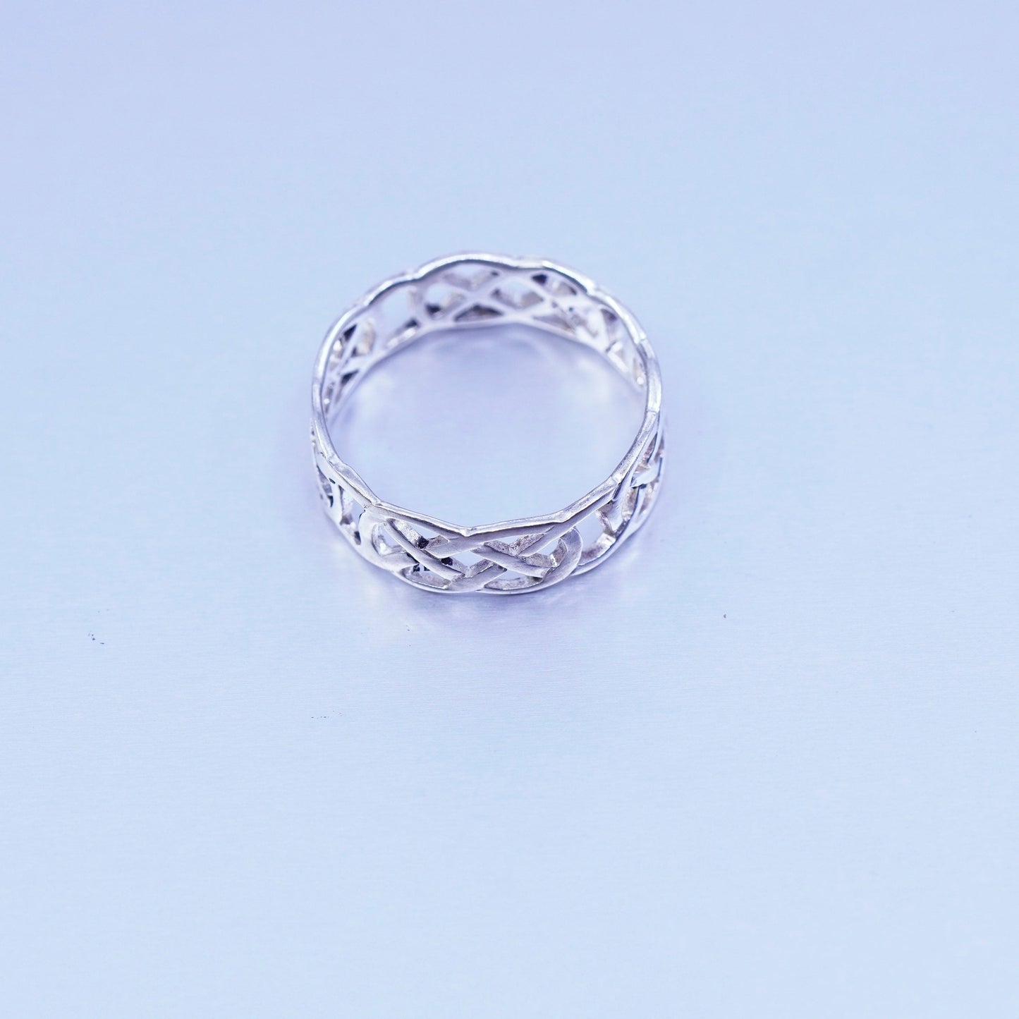 size 10, southwestern Sterling 925 silver handmade ring, woven braided band