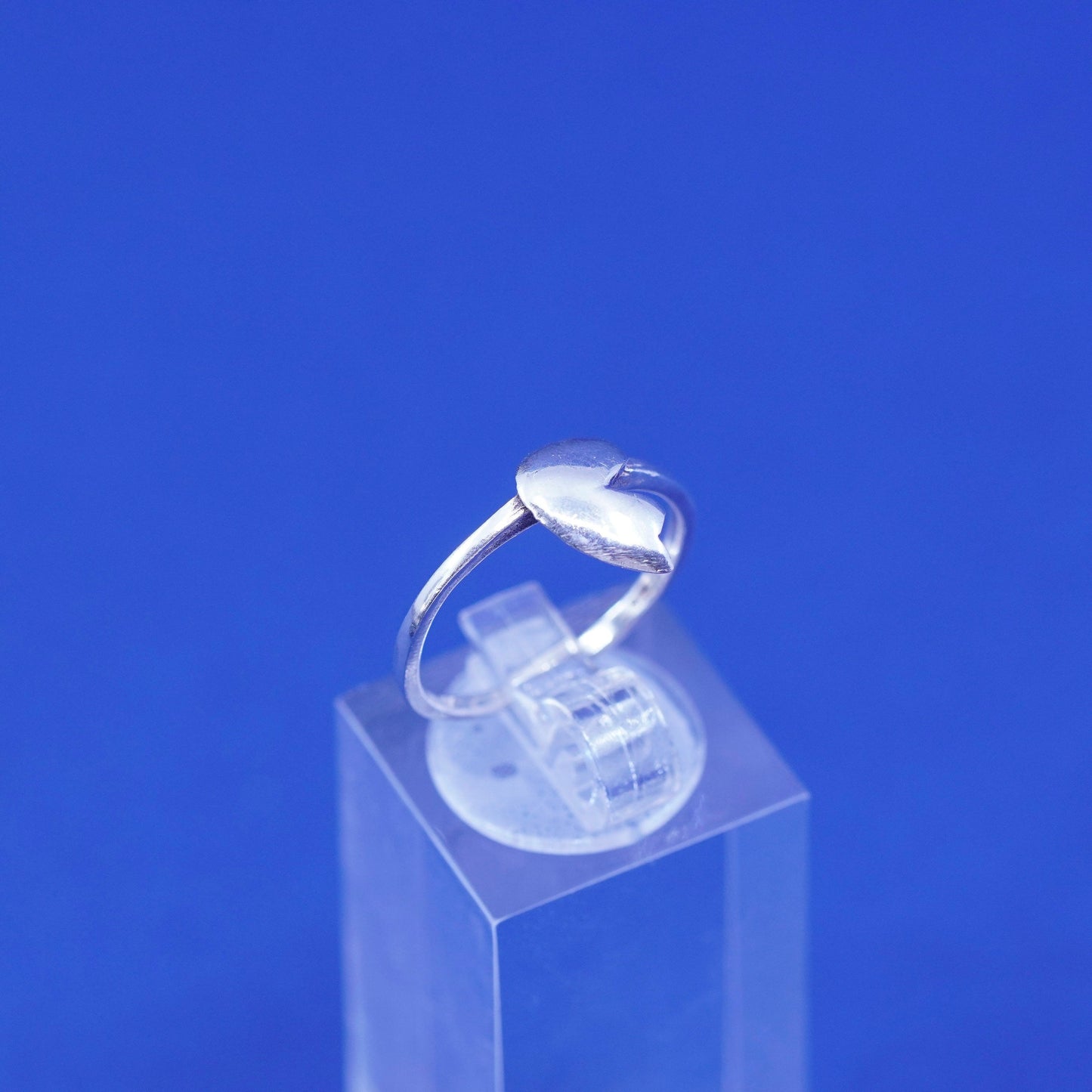 Size 6.5, vintage sterling silver handmade ring, 925 broken heart band