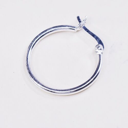 0.75” sterling silver 925 Huggie earrings Hoops, stamped 925 IBB
