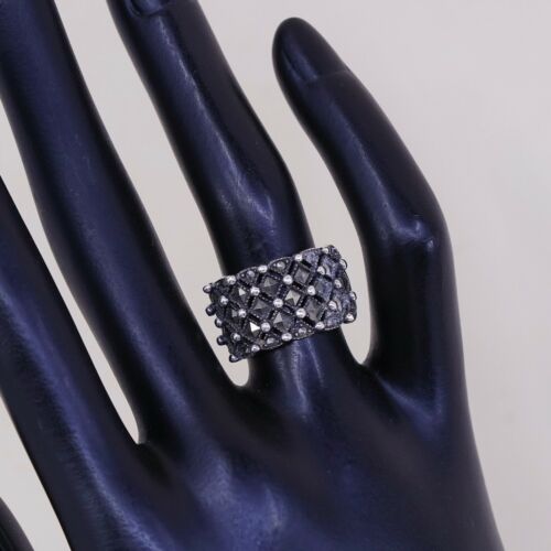 Size 6, Vtg Sterling Silver Handmade Ring, 925 Silver Band W/ Marcasite N Beads