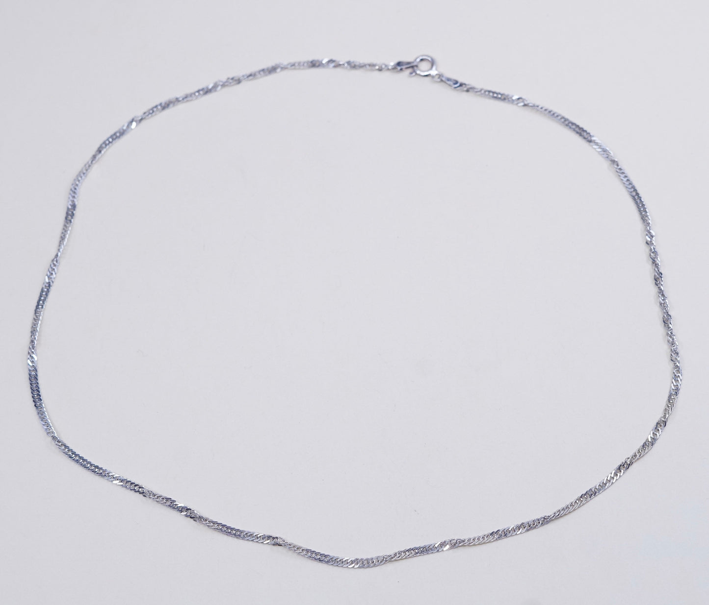 18”, 2mm, Vintage sterling silver Italy 925 twisted curb chain, necklace