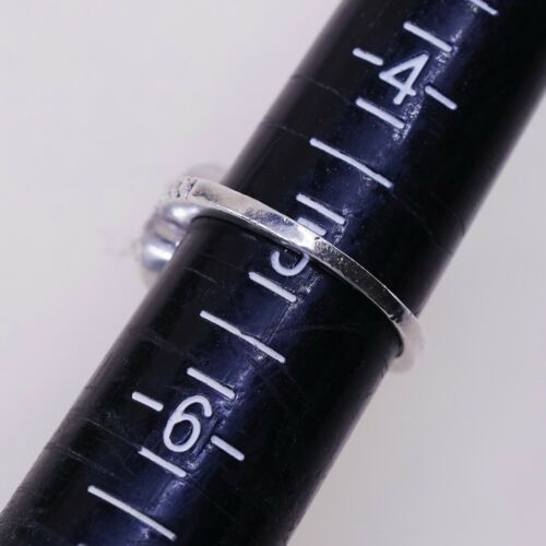 Sz 5, Sterling Silver handmade Ring, 925 Ring W/ amethyst N Diamond Details