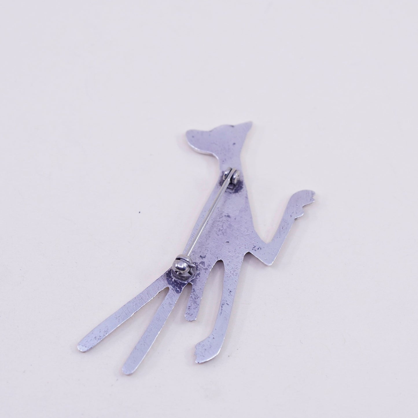 Vintage Navajo sterling silver handmade brooch, 925 roadrunner bird pin