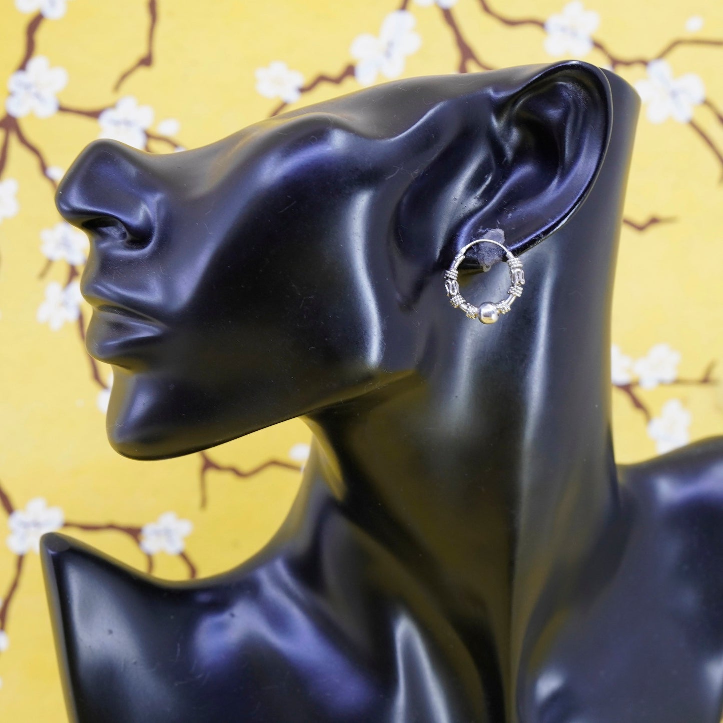 0.5”, Vintage Sterling 925 silver handmade earrings, 925 hoops