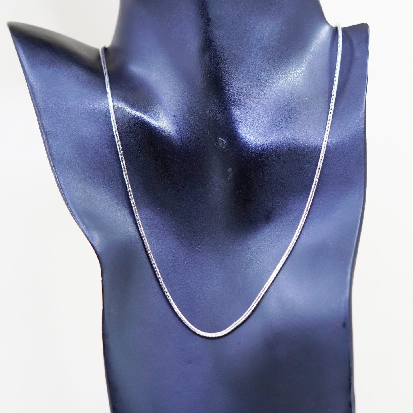 22”, 2mm, Vintage sterling silver snake chain, Italy 925 necklace