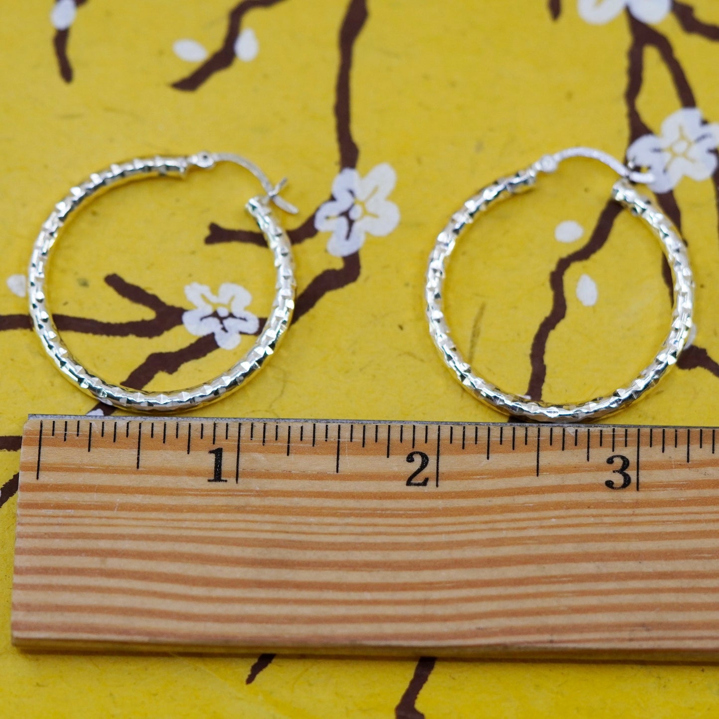 1.25”, vermeil gold over Sterling silver hoops, textured 925 huggie earrings