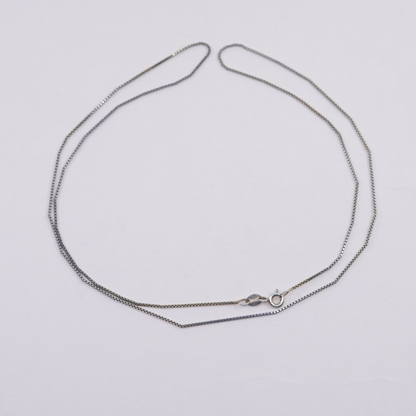 24”, Vintage Italian vermeil gold over sterling 925 silver box chain, necklace