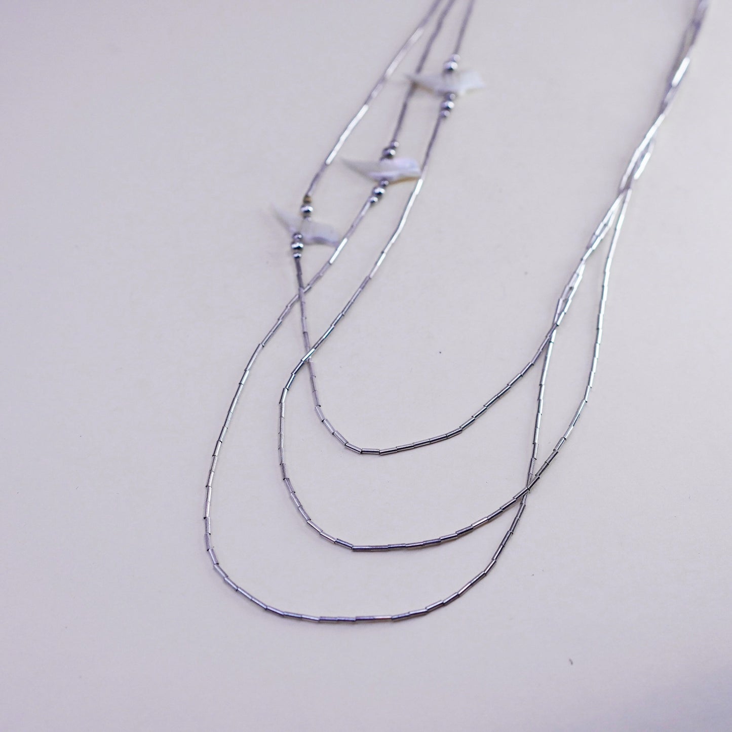21” Native American Liquid Sterling 925 Silver Bird Charm Fetish necklace chain