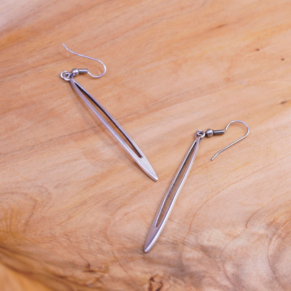 RARE HTF Silpada W1909 Long Cut Out Sterling Silver handmade Dangle Earrings