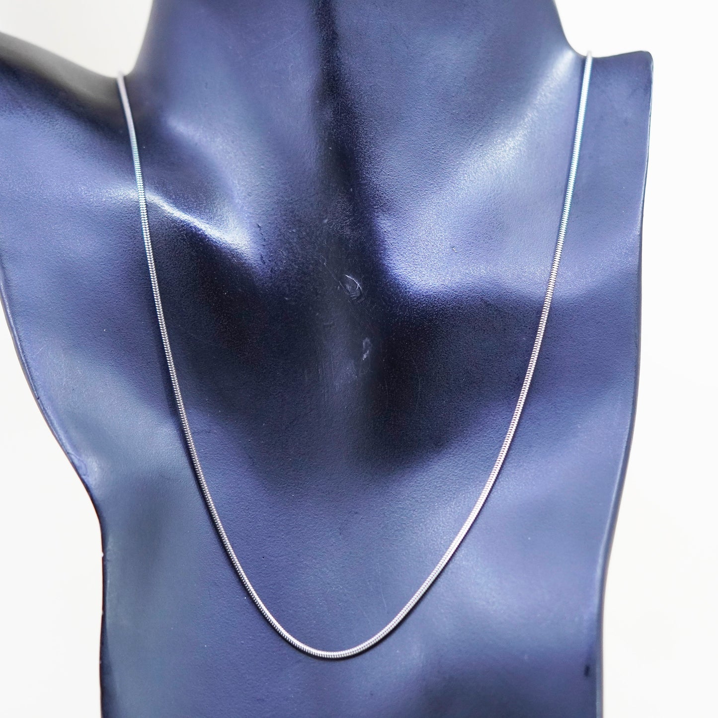 22”, 1mm, Vintage sterling silver square snake chain, Italy 925 necklace