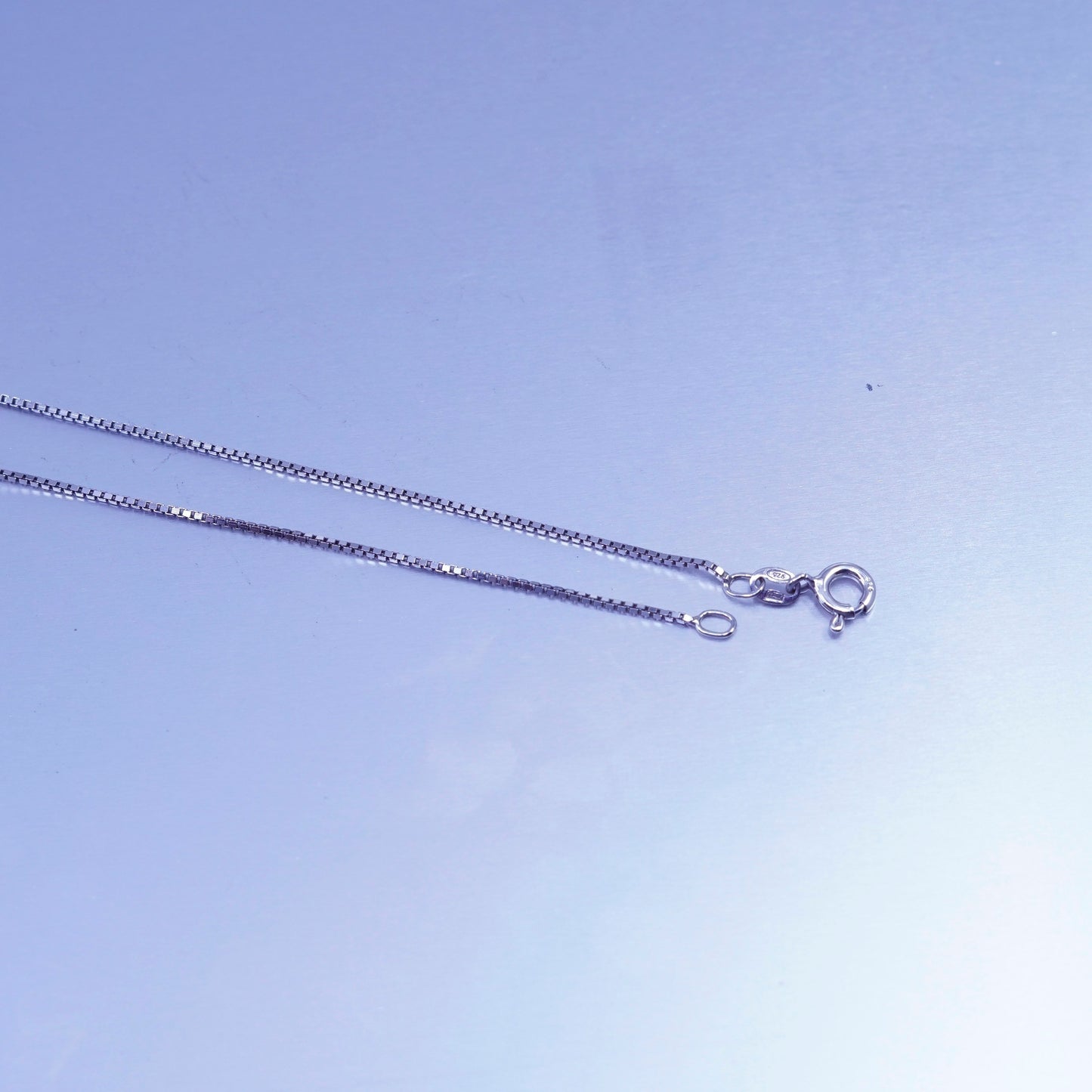 24” 1mm, vintage Italy Sterling 925 silver box chain necklace