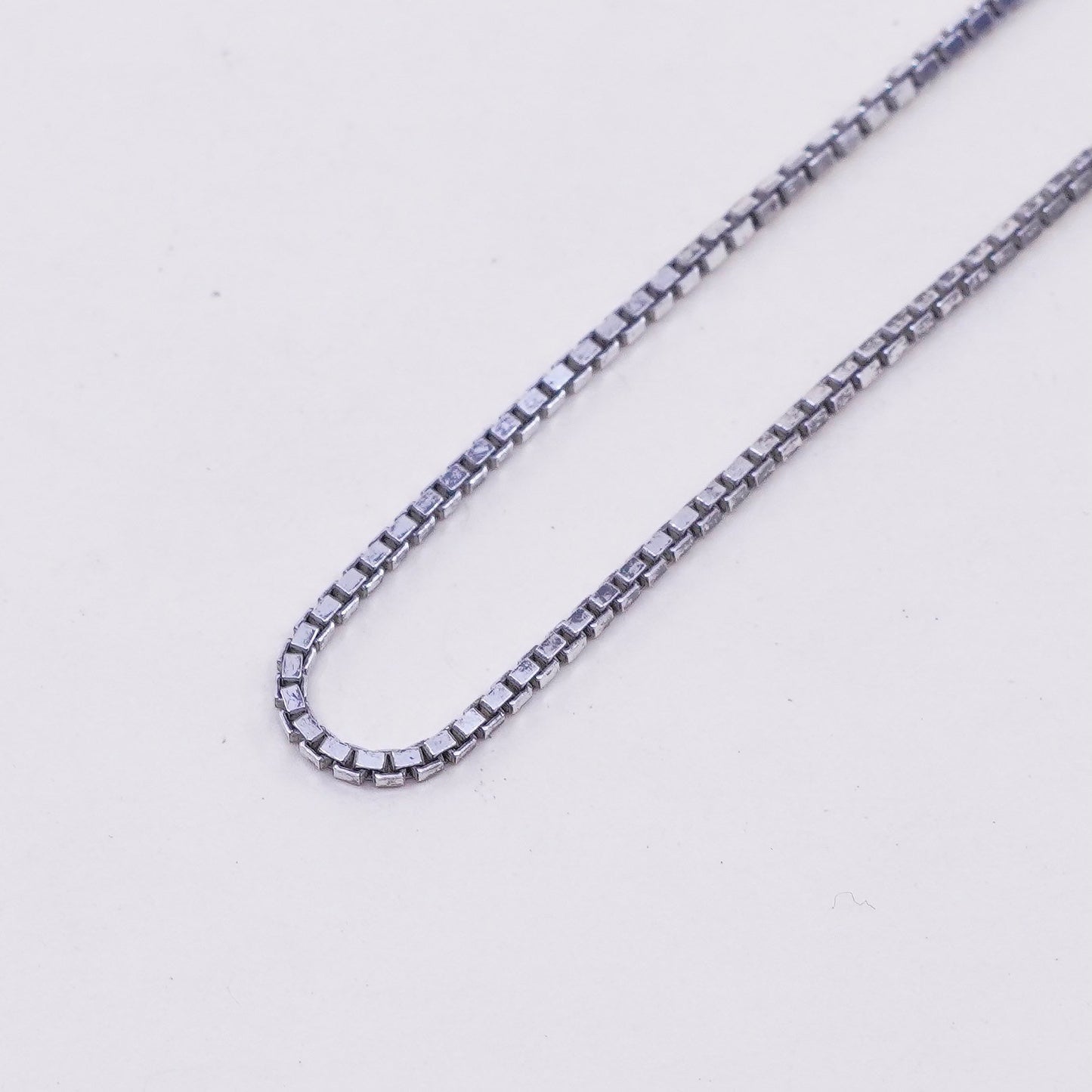 20”, 1mm, Vintage sterling silver Italy 925 silver box chain, necklace