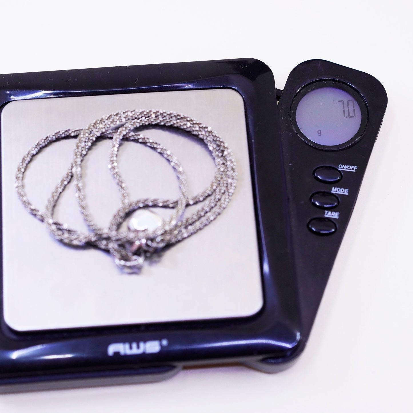 10.75”, vtg Milor sterling silver abort anklet, 925 twisted double chain heart