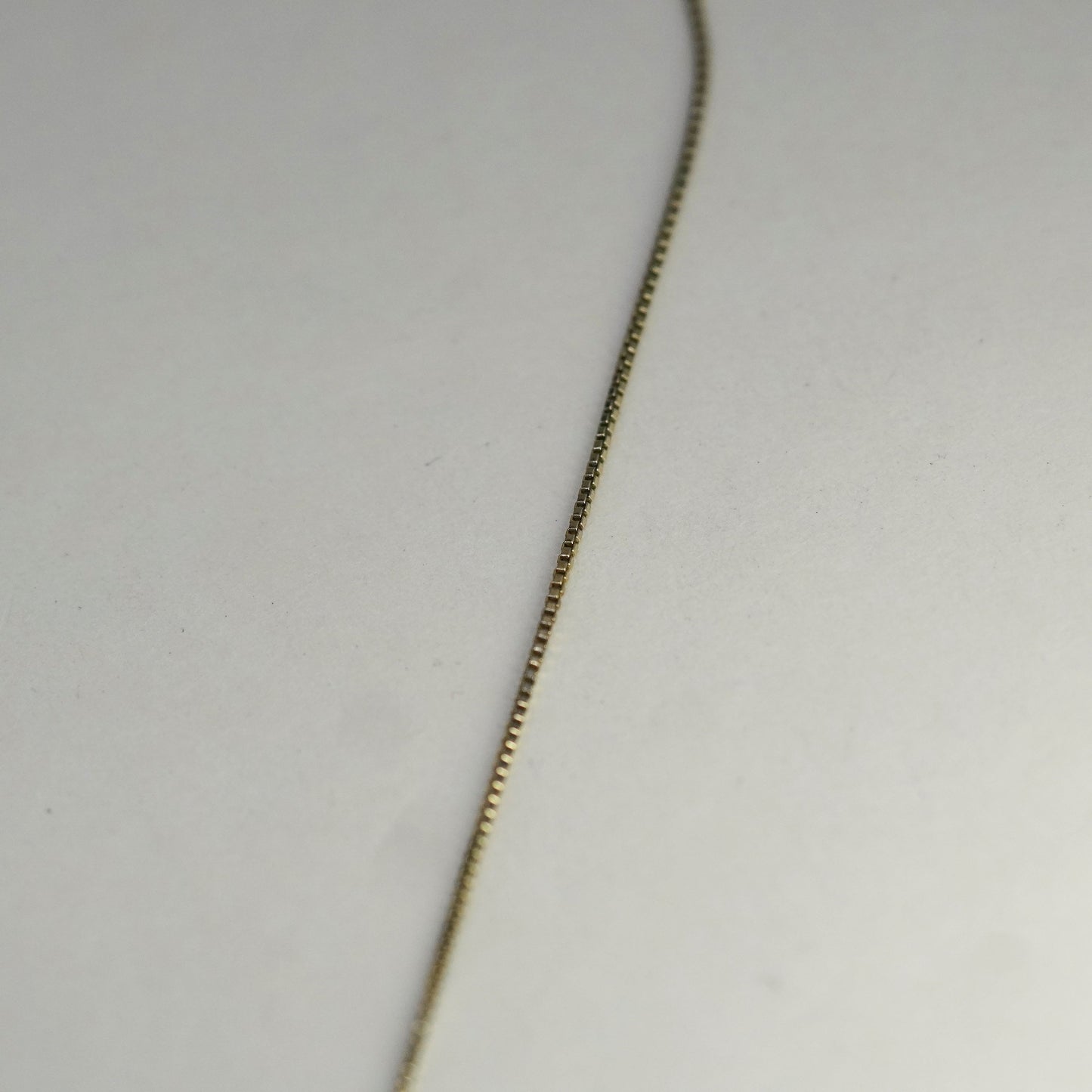 18”, 1mm, Vintage vermeil gold over sterling 925 silver box chain, necklace