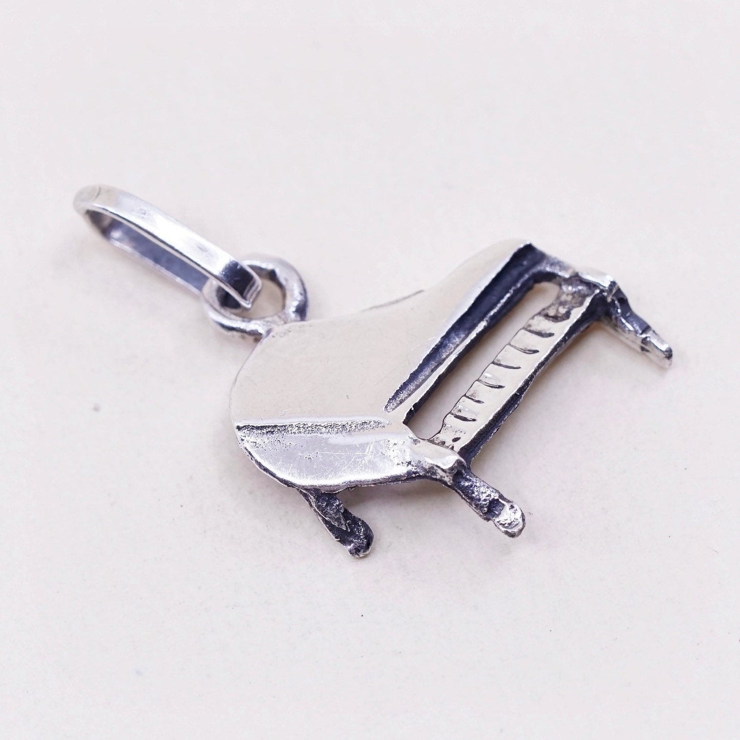 Vintage Sterling silver handmade pendant, 925 piano charm