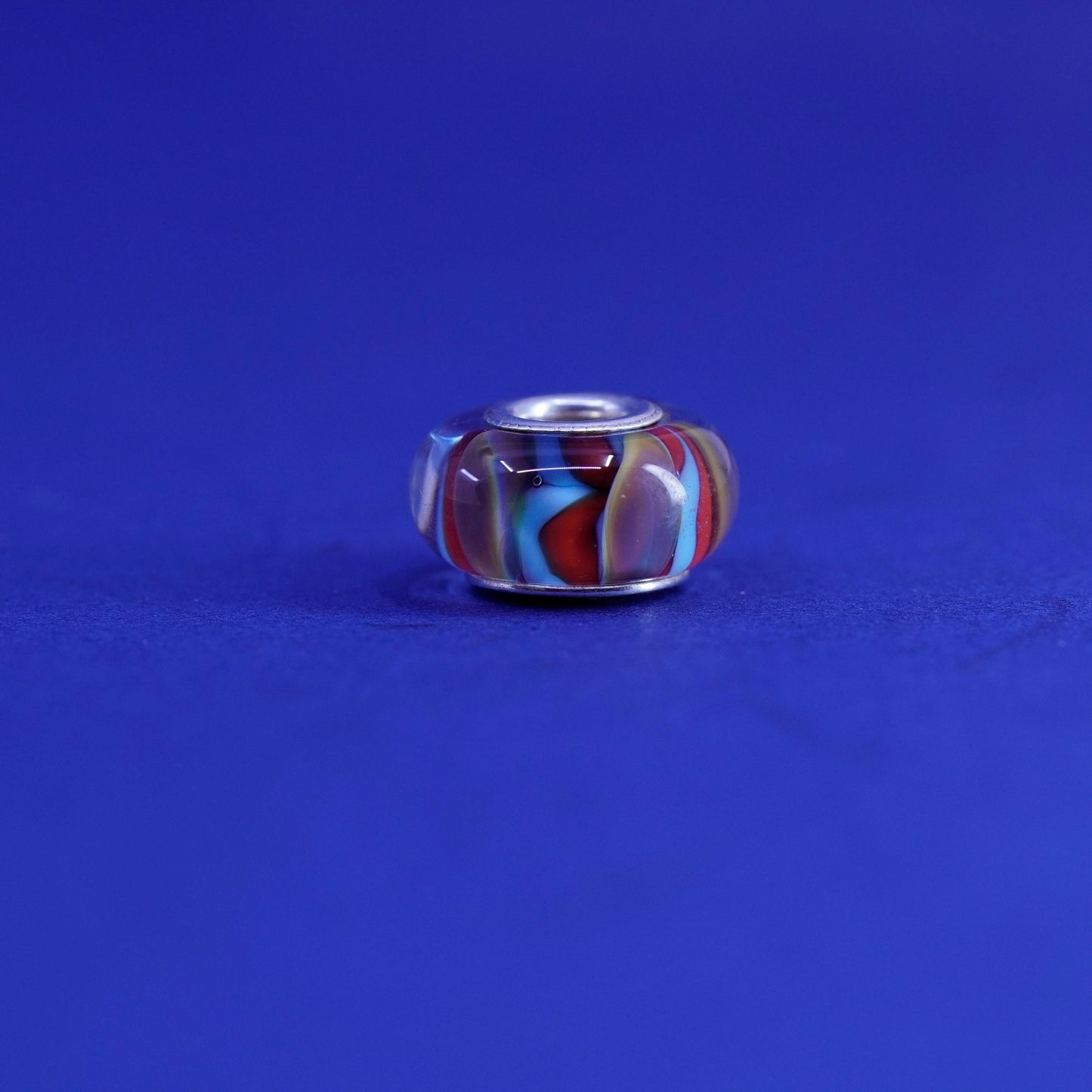 Cham Sterling silver handmade bead pendant, 925 charm with Murano glass