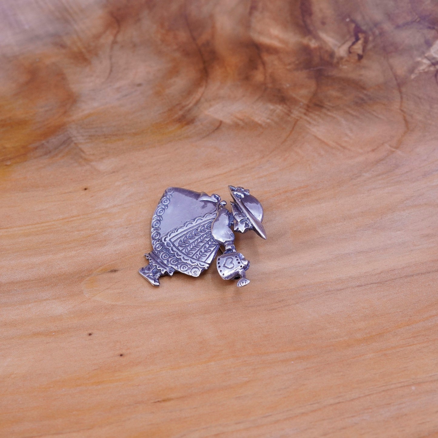 vintage Mary Engelbreit Me Ink Little Girl Sterling 925 Silver Brooch