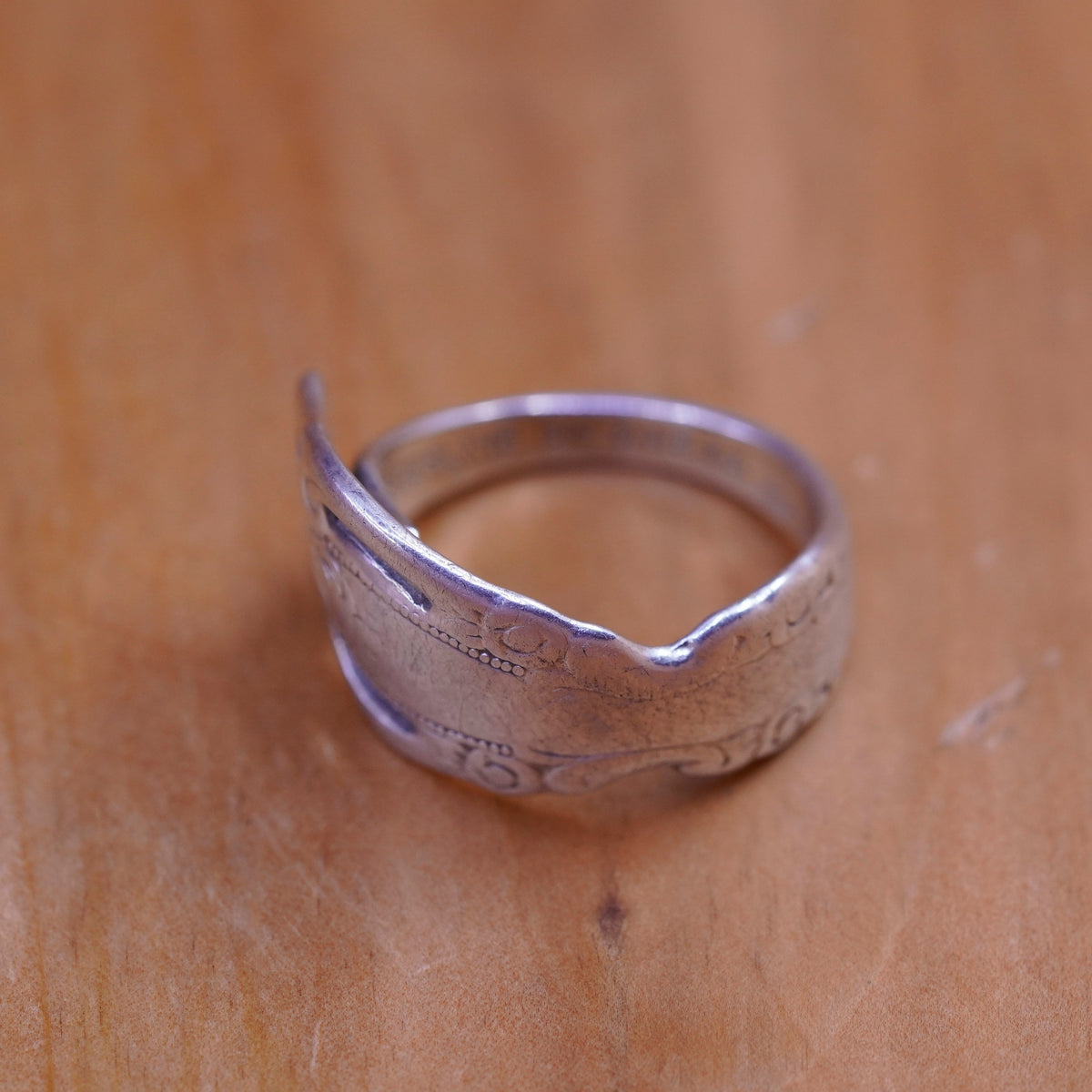 Size 8, vintage Sterling 925 silver handmade band, Sterling spoon ring