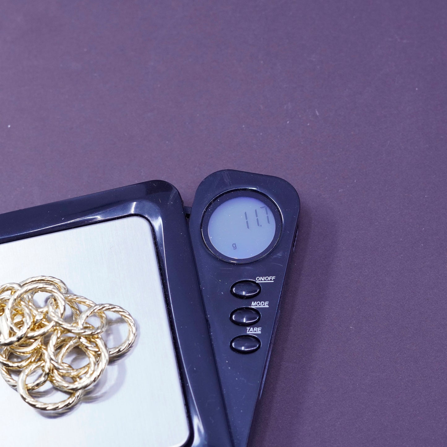 6.5”, Italy vermeil gold over Sterling silver bracelet, 925 twisted huge chain