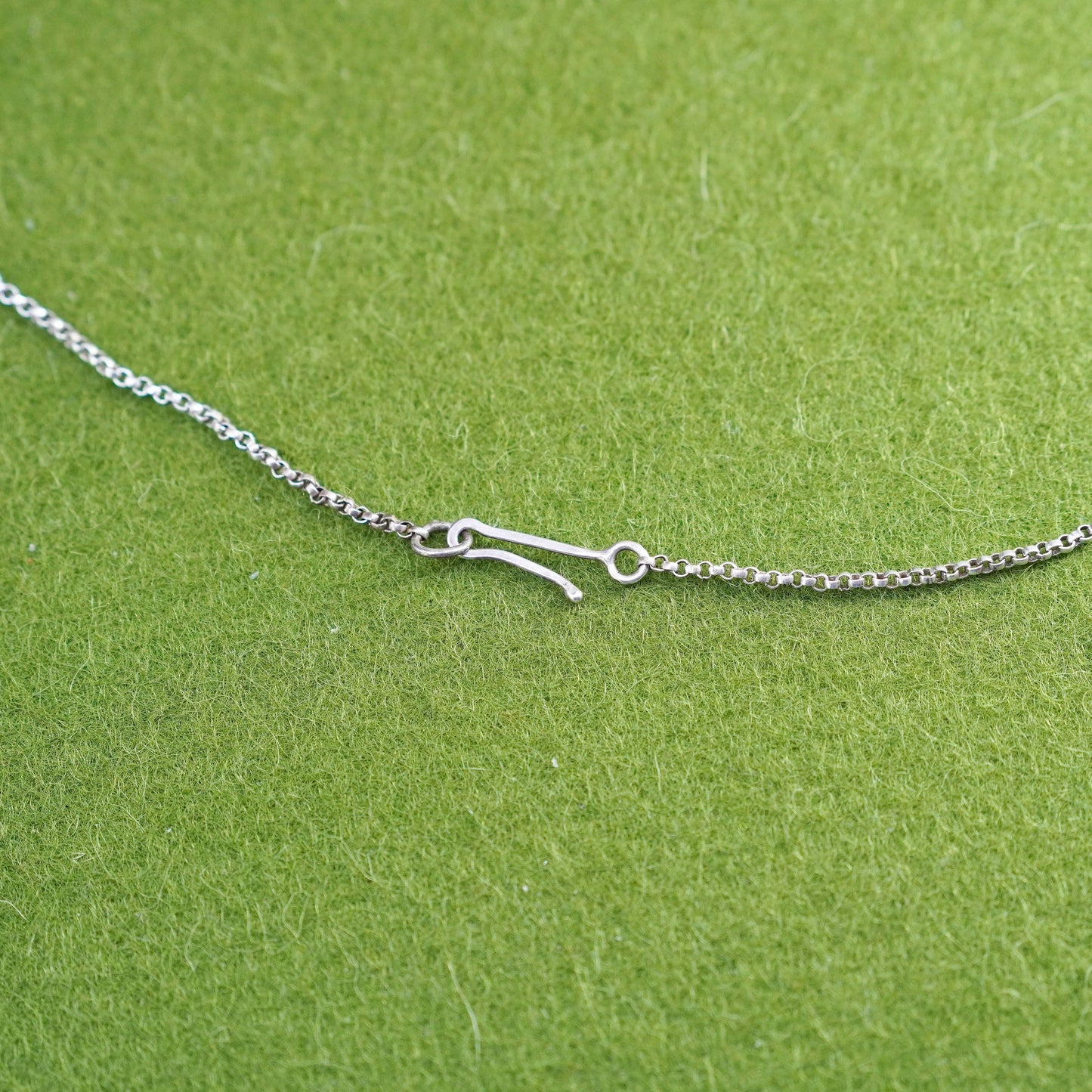 18” Sterling 925 silver handmade necklace, circle chain with girl star pendant