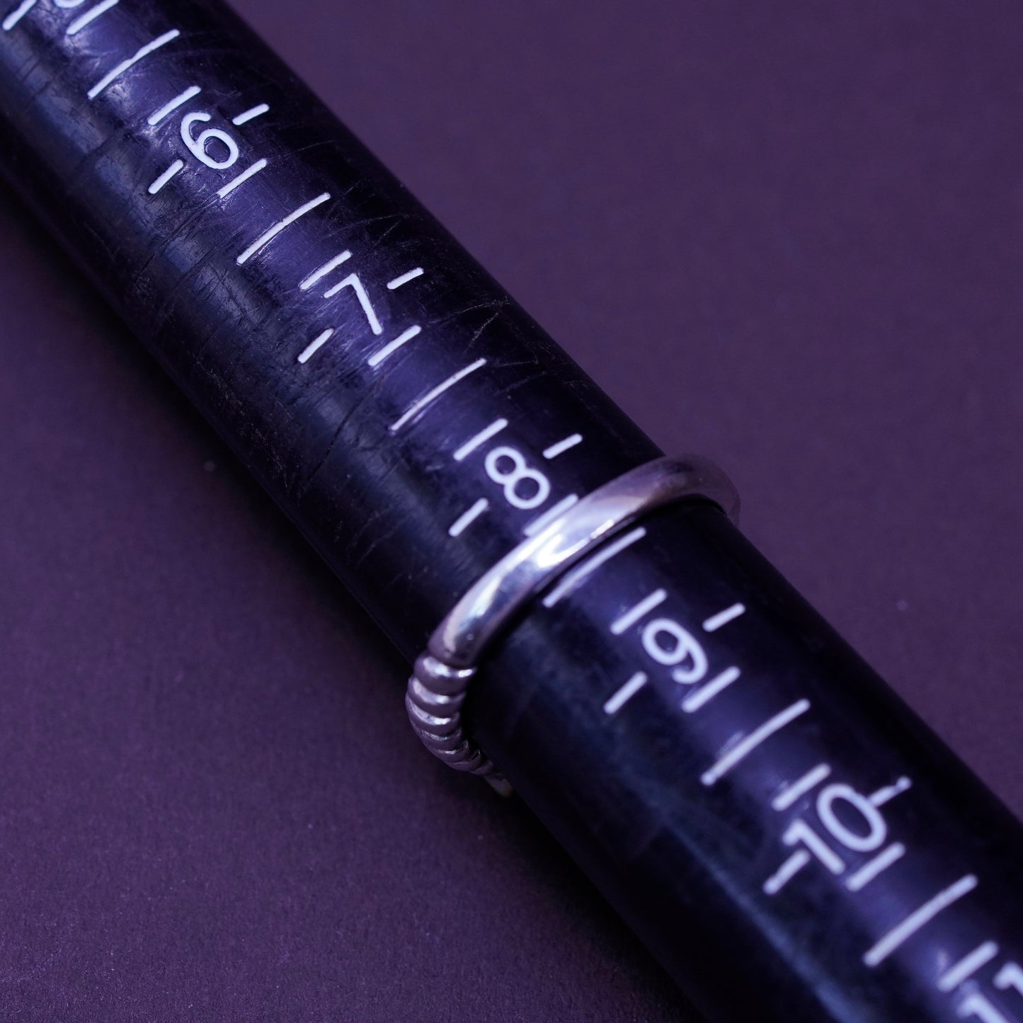 Size 8.25, 14K yellow gold with Sterling silver ring, 925 band with amethyst