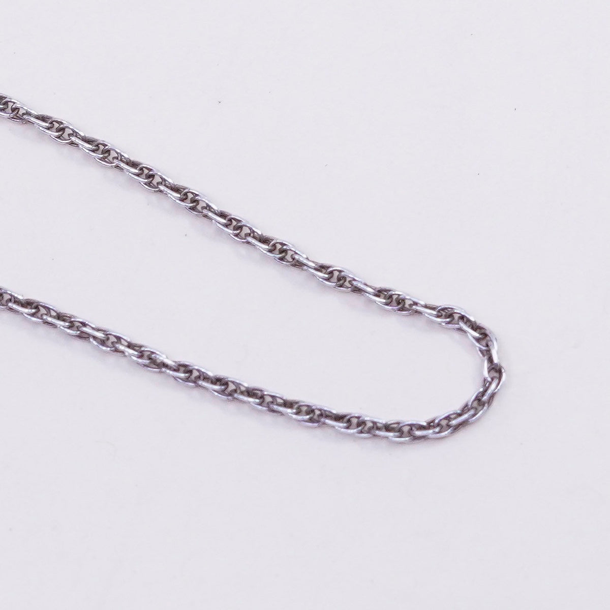20” 1mm, vintage sterling silver necklace, 925 Singapore rope chain