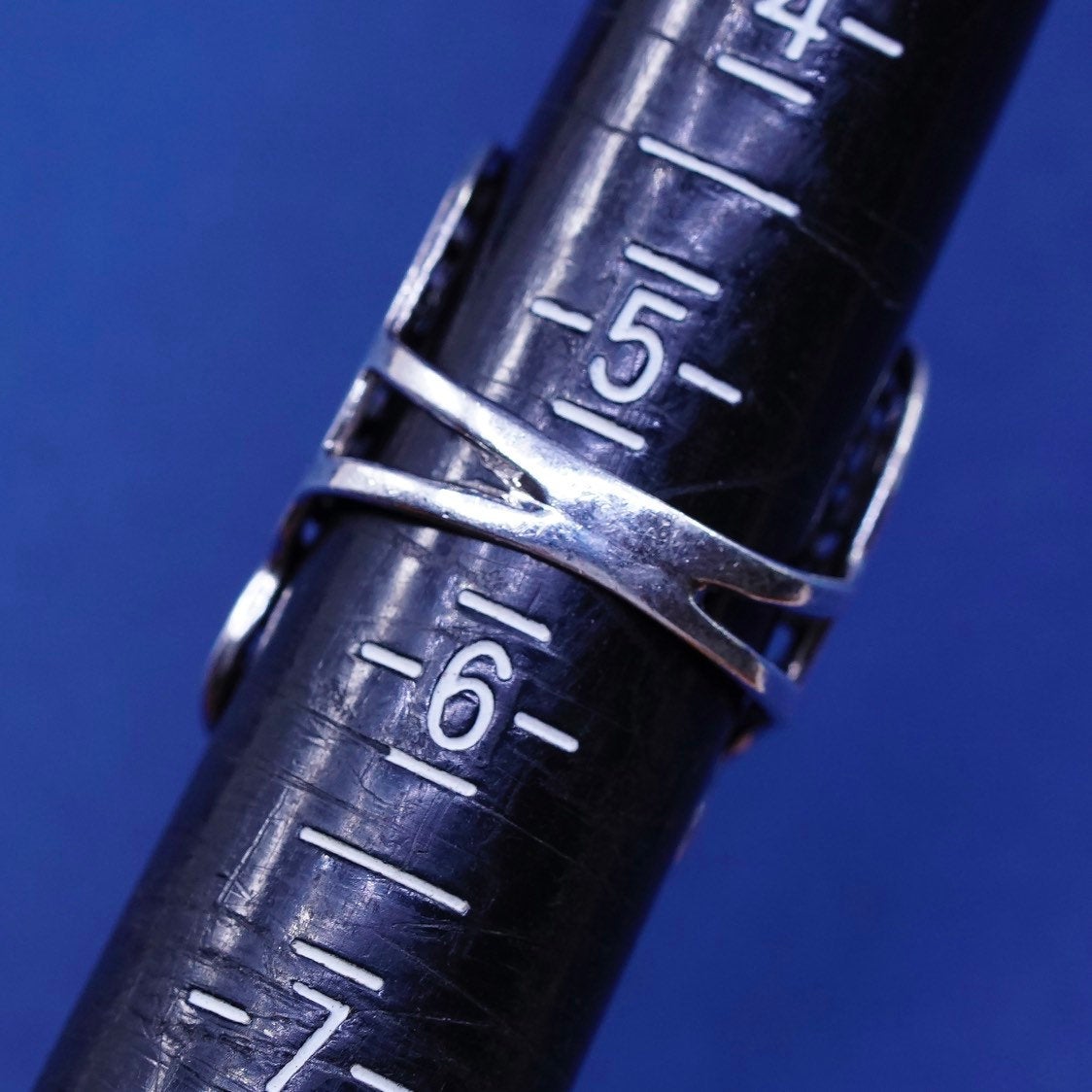 sz 5.5, vtg sterling silver handmade ring, 925 filigree butterfly band