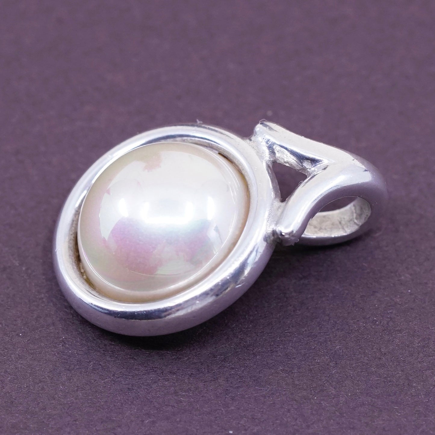 Vintage Barra Sterling 925 silver handmade pendant with pearl