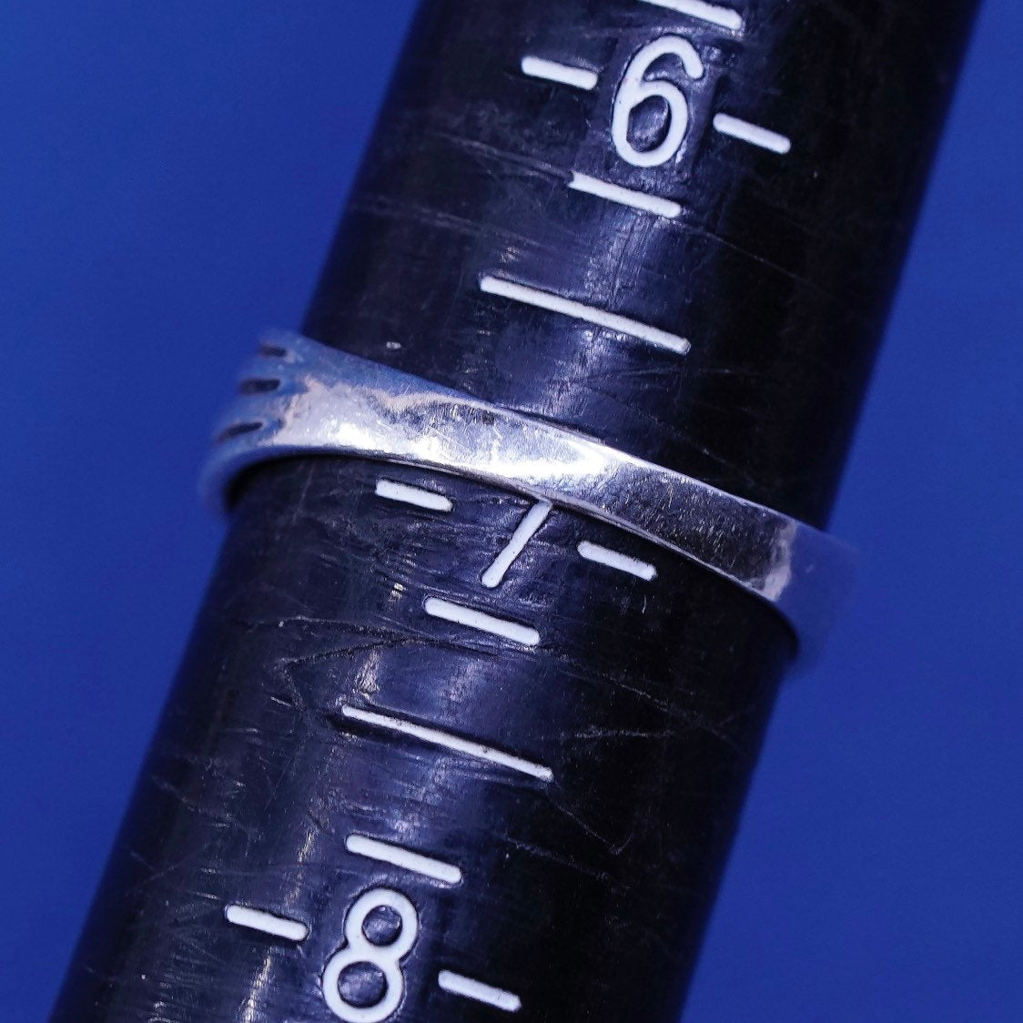 sz 6.75, vtg sterling silver handmade ring, 925 entwined knot band, stamped 925