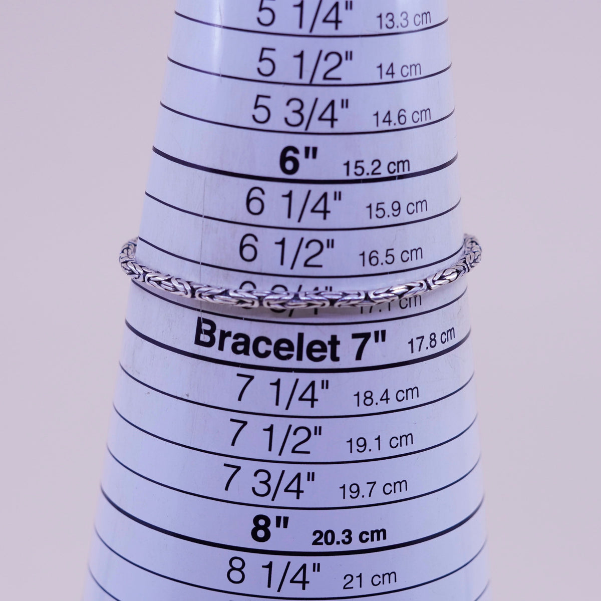 6.75”, bold Sterling silver handmade bracelet, 925 Byzantine, birdcage chain