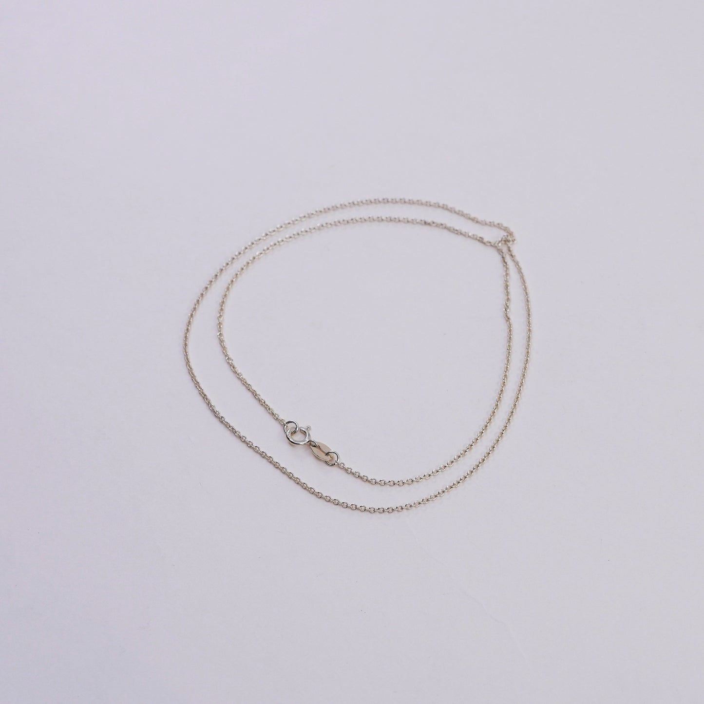 18”, 1mm, vintage vermeil gold over Sterling silver necklace, 925 circle chain