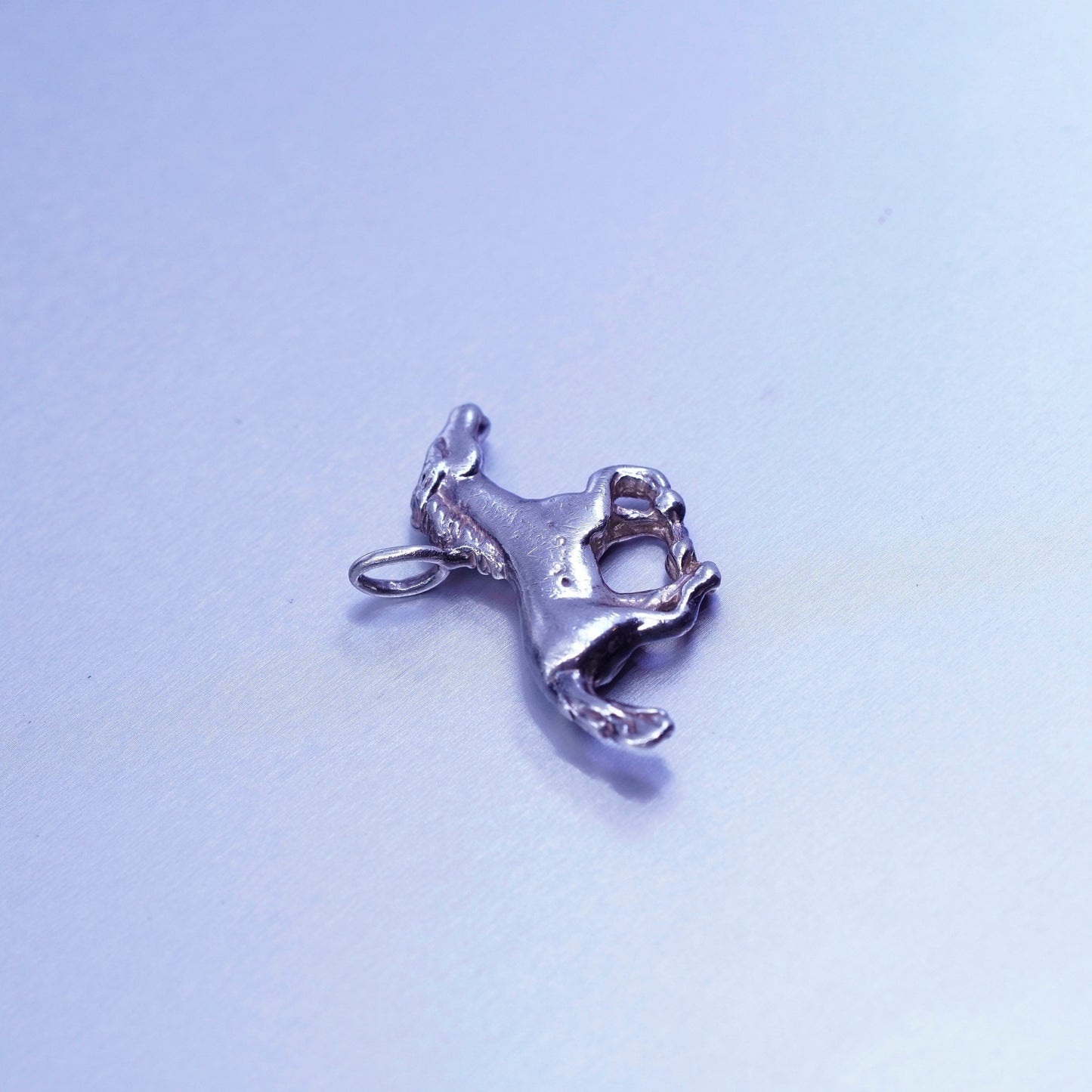 Antique Sterling silver handmade simple 925 running wild horse