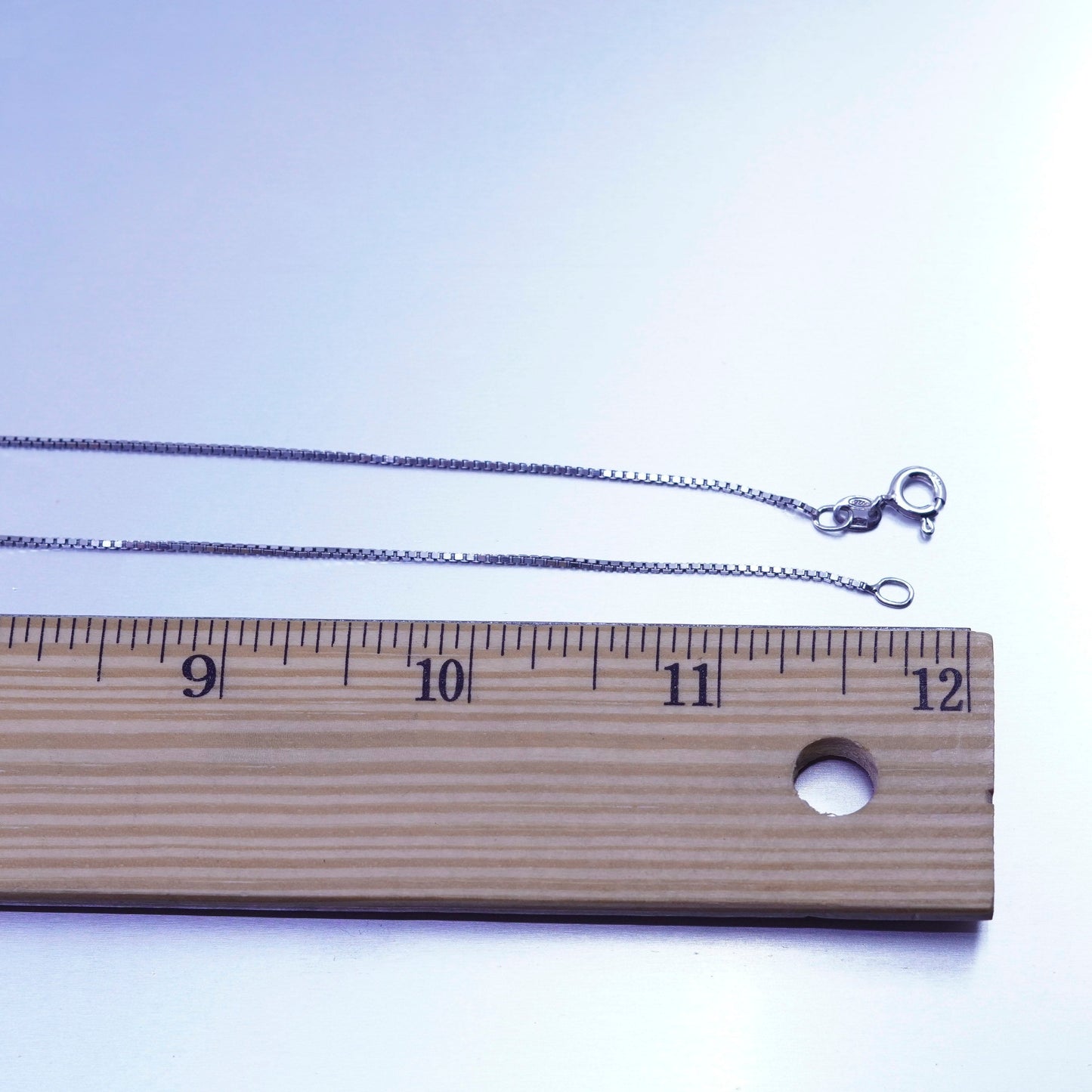 24” 1mm, vintage Italy Sterling 925 silver box chain necklace