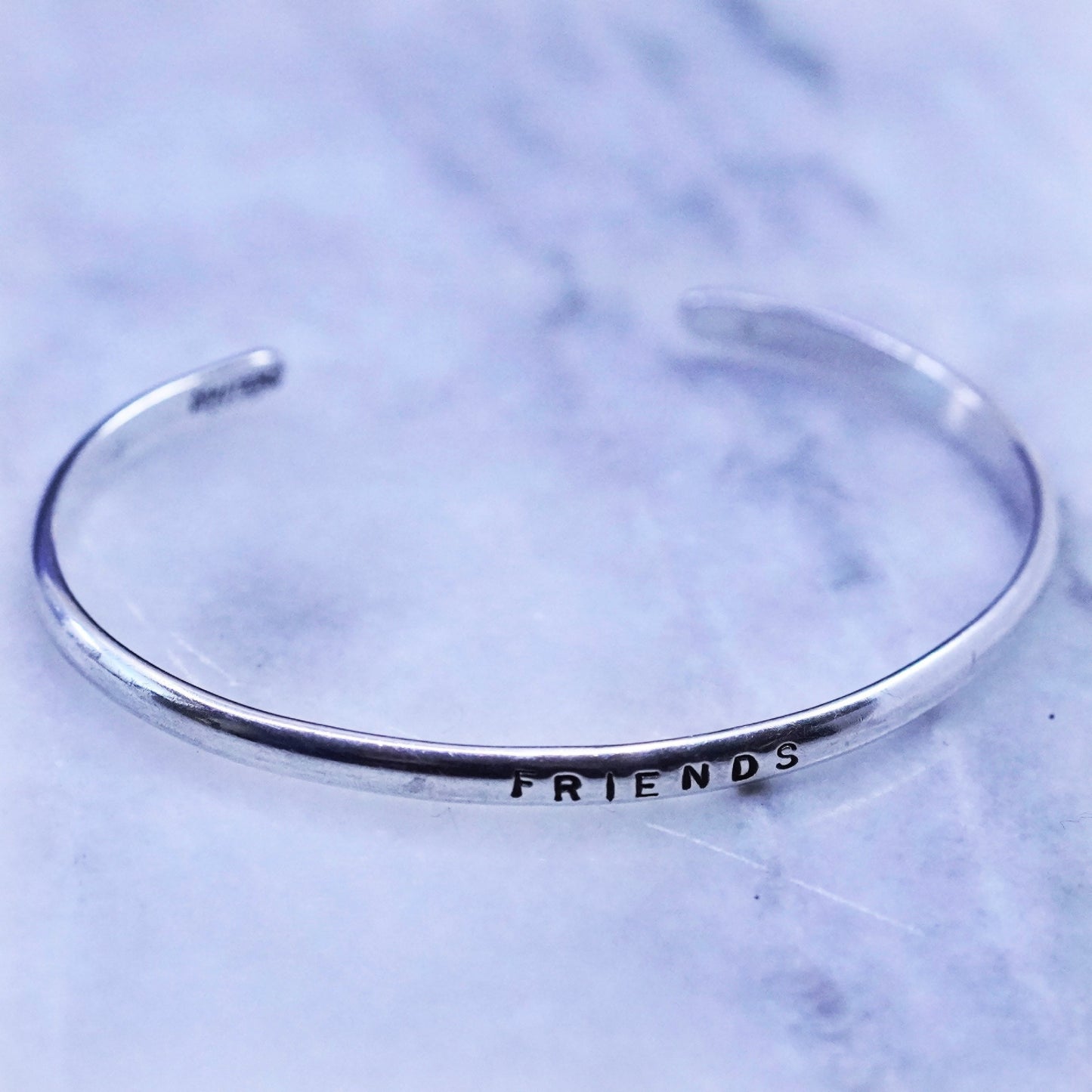 6.75”, sandy Comstock sterling silver bracelet, Southwestern 925 hammered cuff