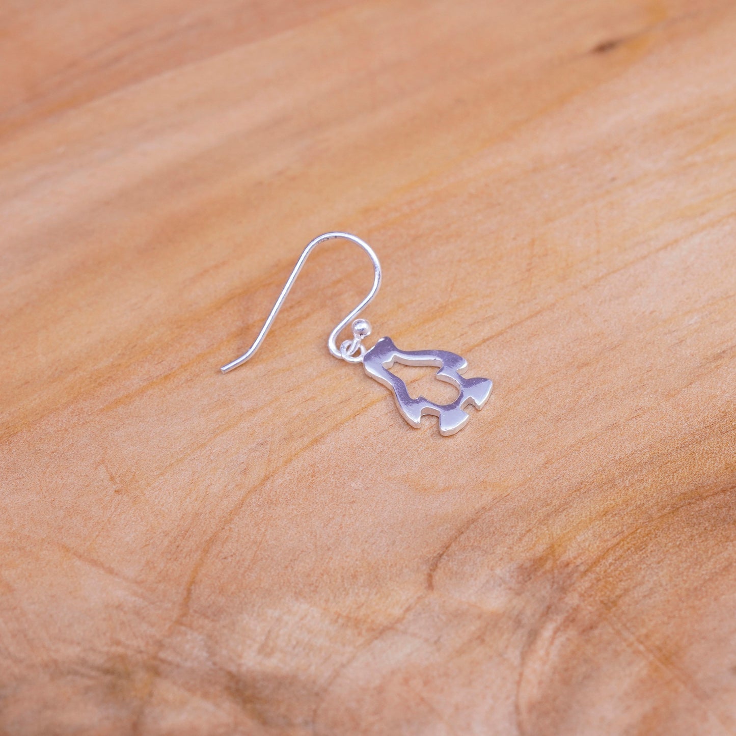 Vintage Sterling silver handmade earrings, 925 penguin bird