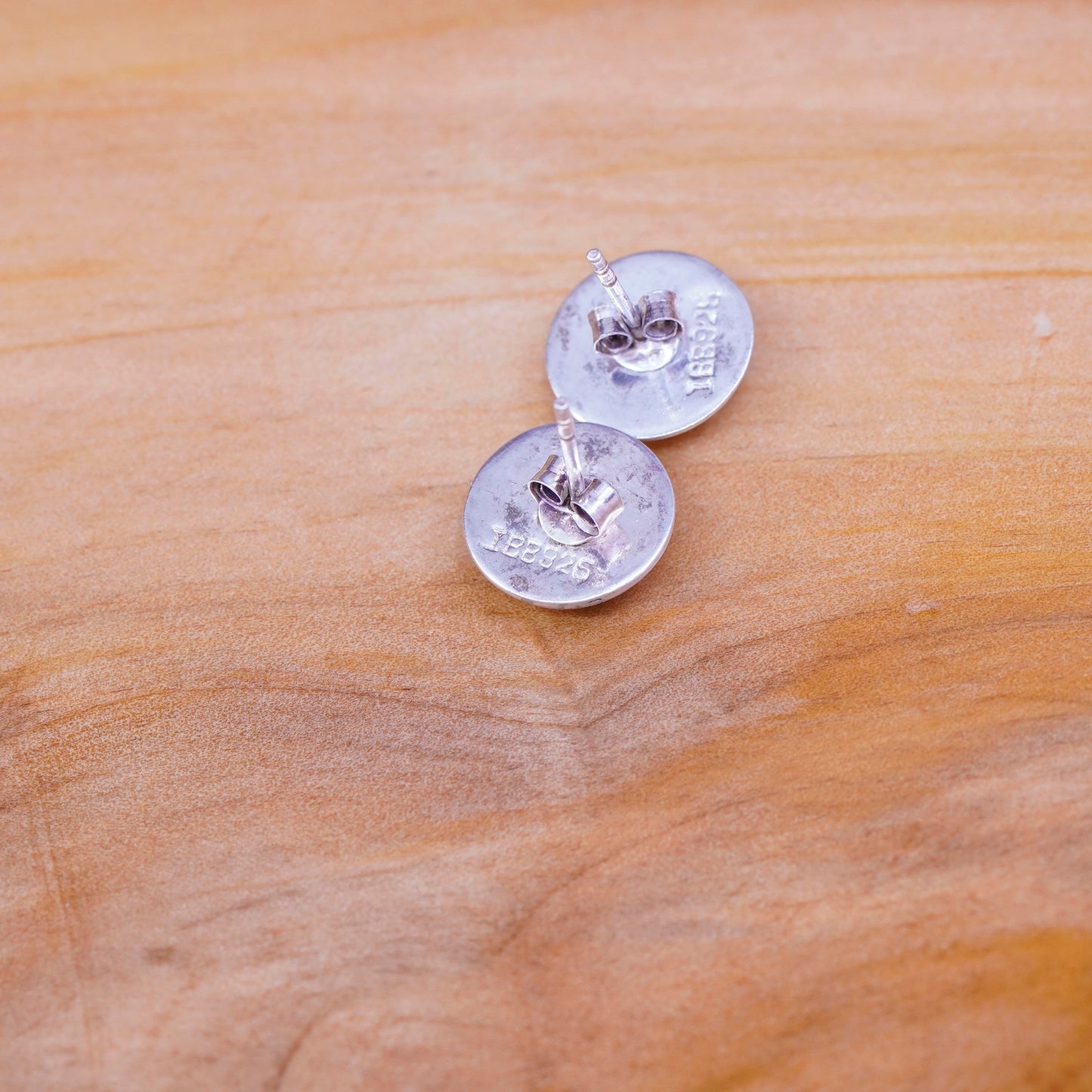 Vintage Sterling silver handmade earrings, puffy 925 studs