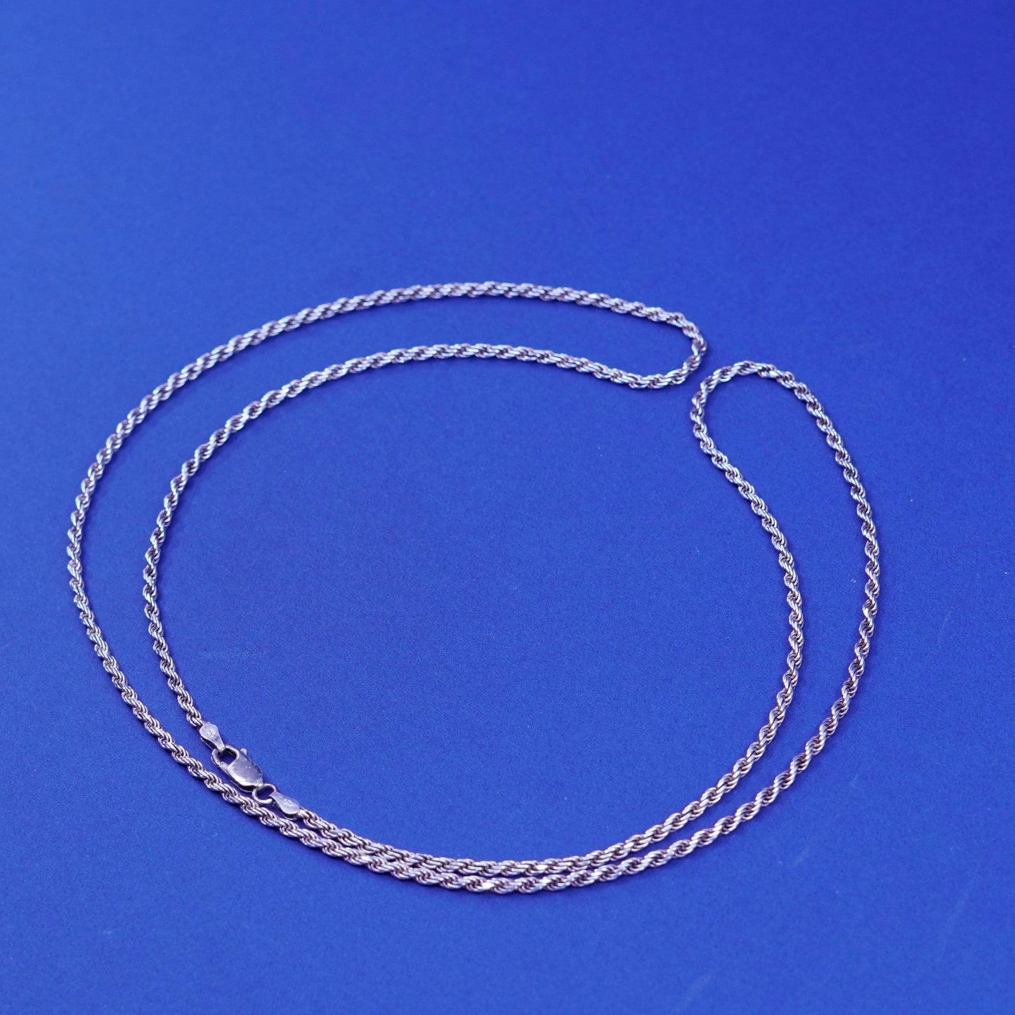 30”, 2mm, vintage JKJ Sterling silver handmade necklace, 925 rope chain