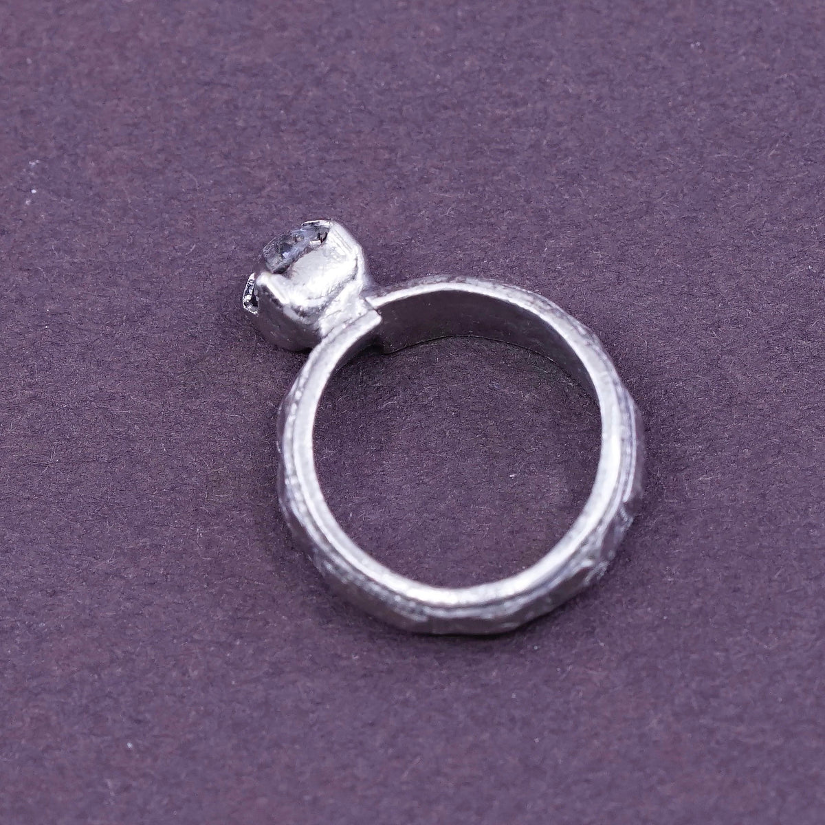 Vintage Sterling silver handmade pendant, 925 wedding ring charm with cz