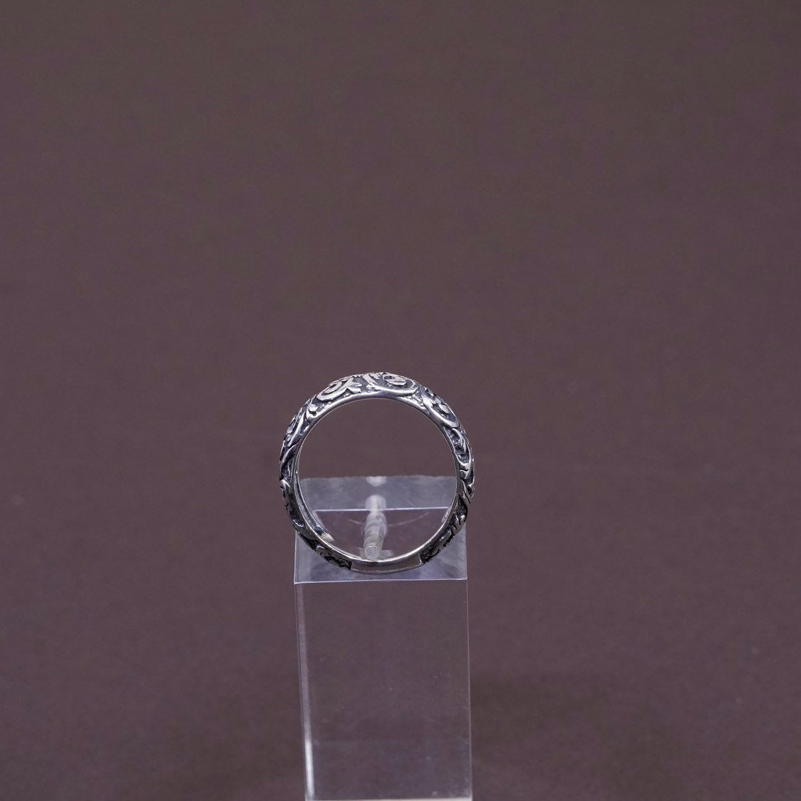 sz 6, vtg carolyn pollack relios Sterling silver handmade ring, 925 flower band