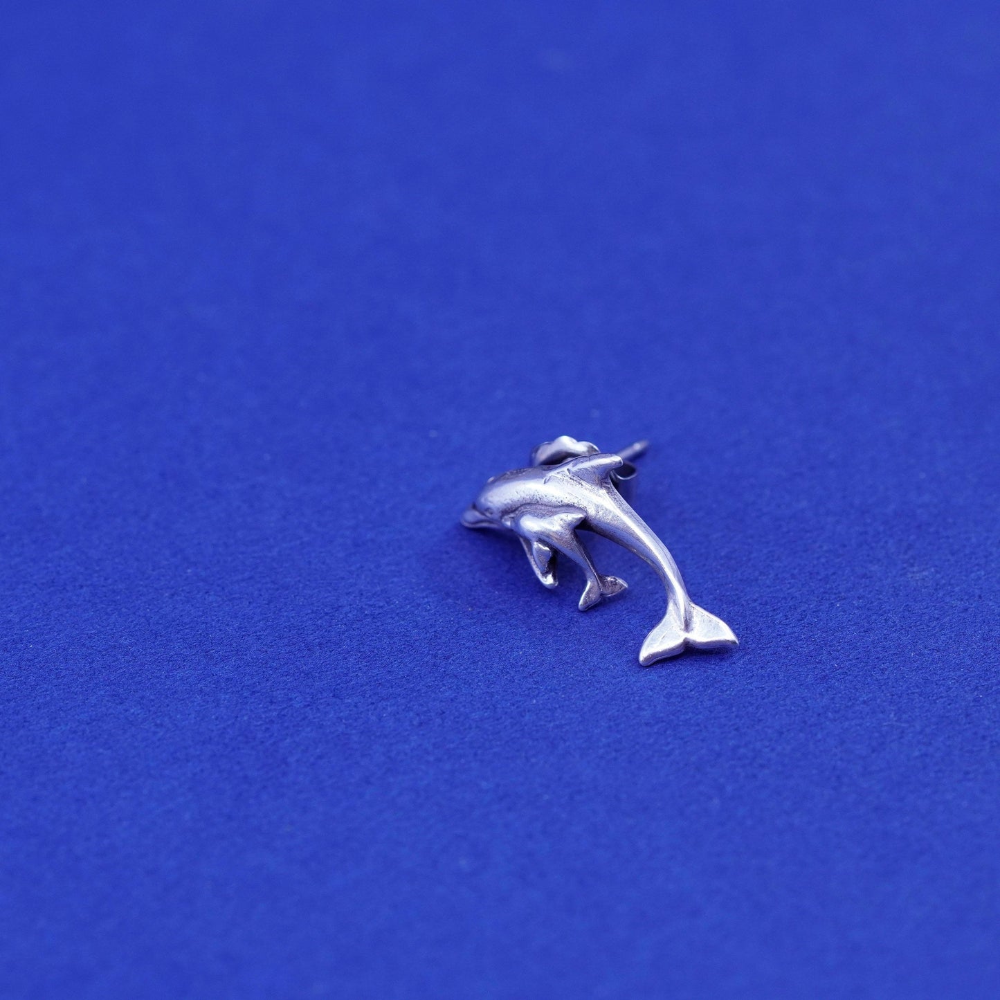 Sterling silver handmade earrings, 925 mother baby motherhood dolphin studs