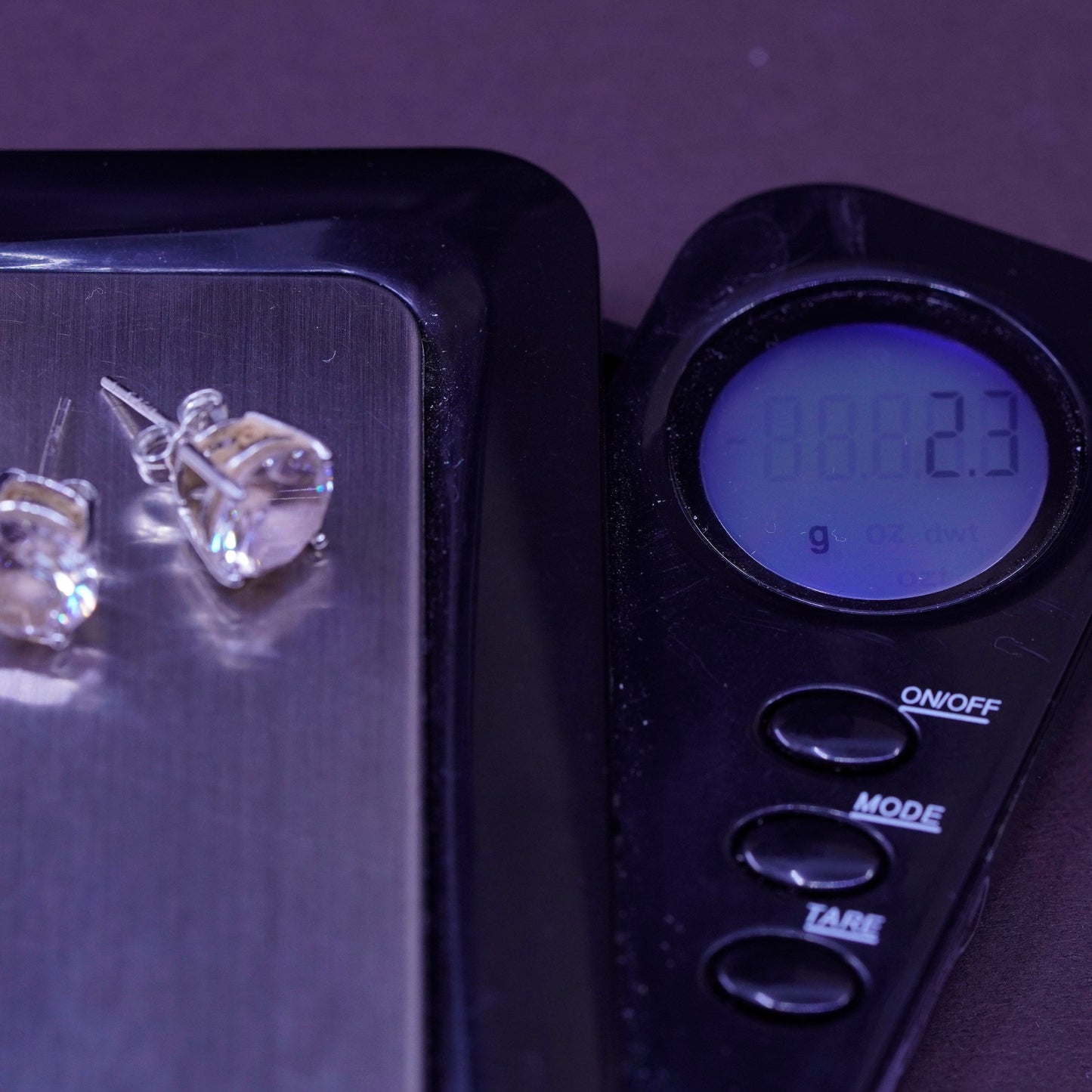 vintage Sterling 925 silver studs, Swarovski earrings