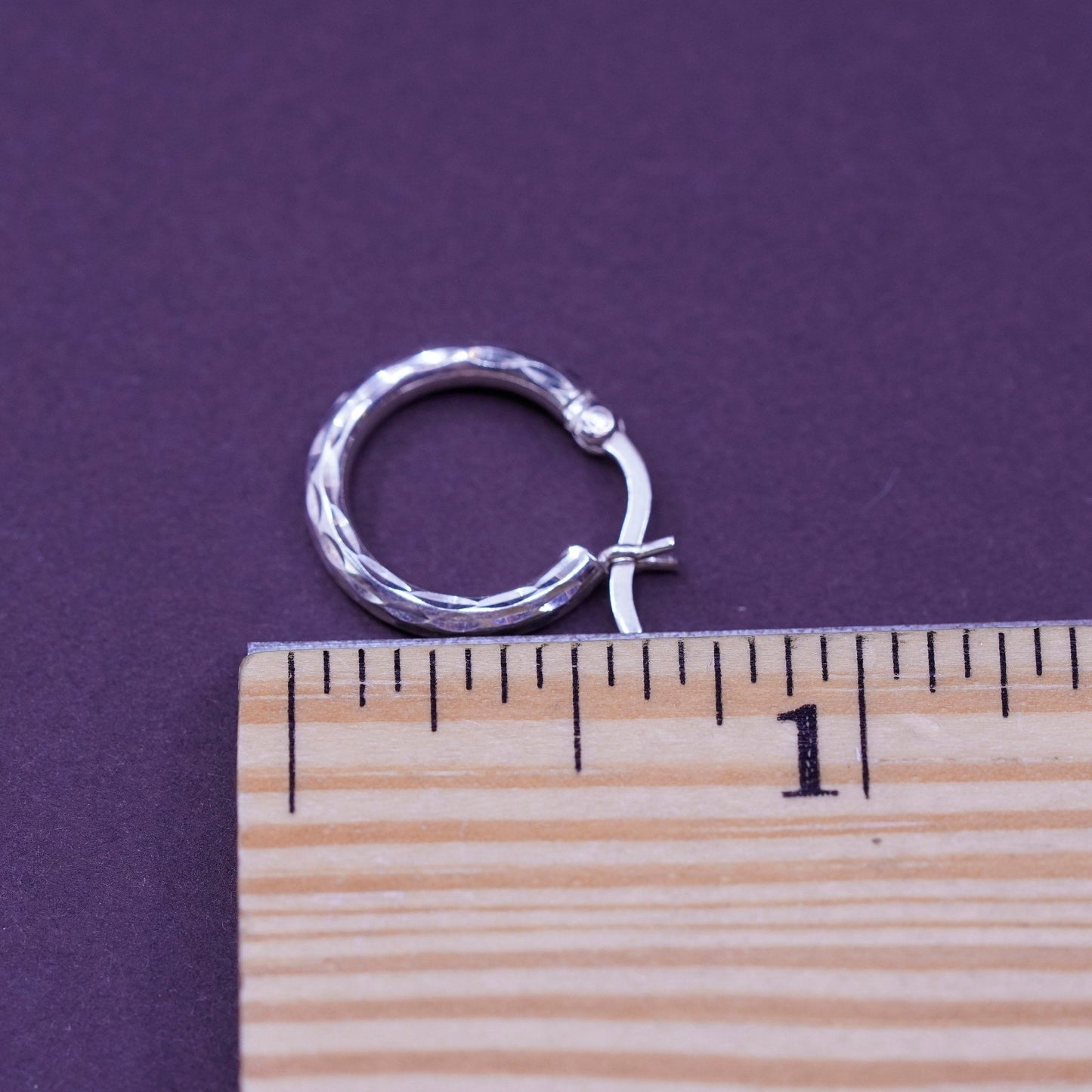 0.5”, vintage Sterling silver hoop earrings, 925 hoops
